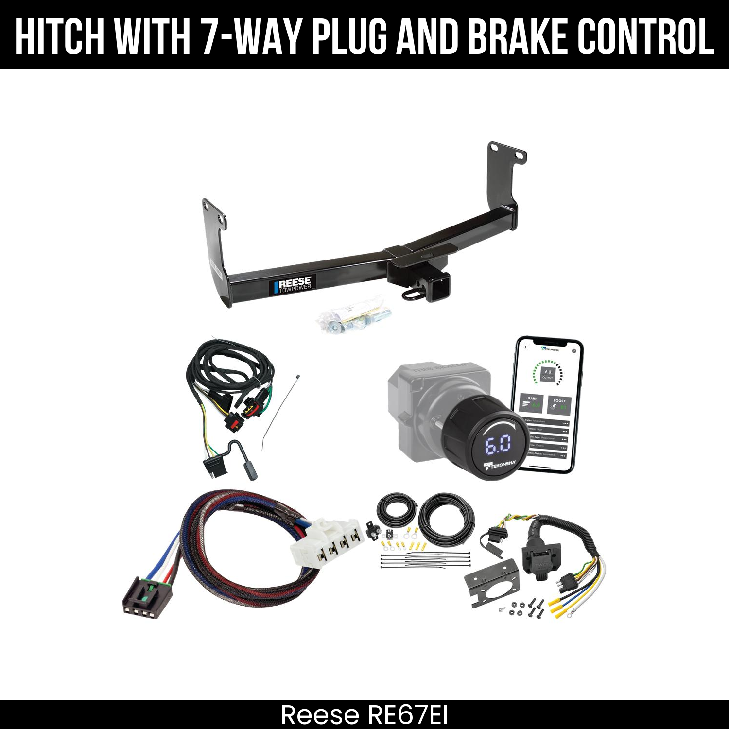 Reese RE67EI Hitch With 7 Way Plug And Brake Control Bundle Featureimg