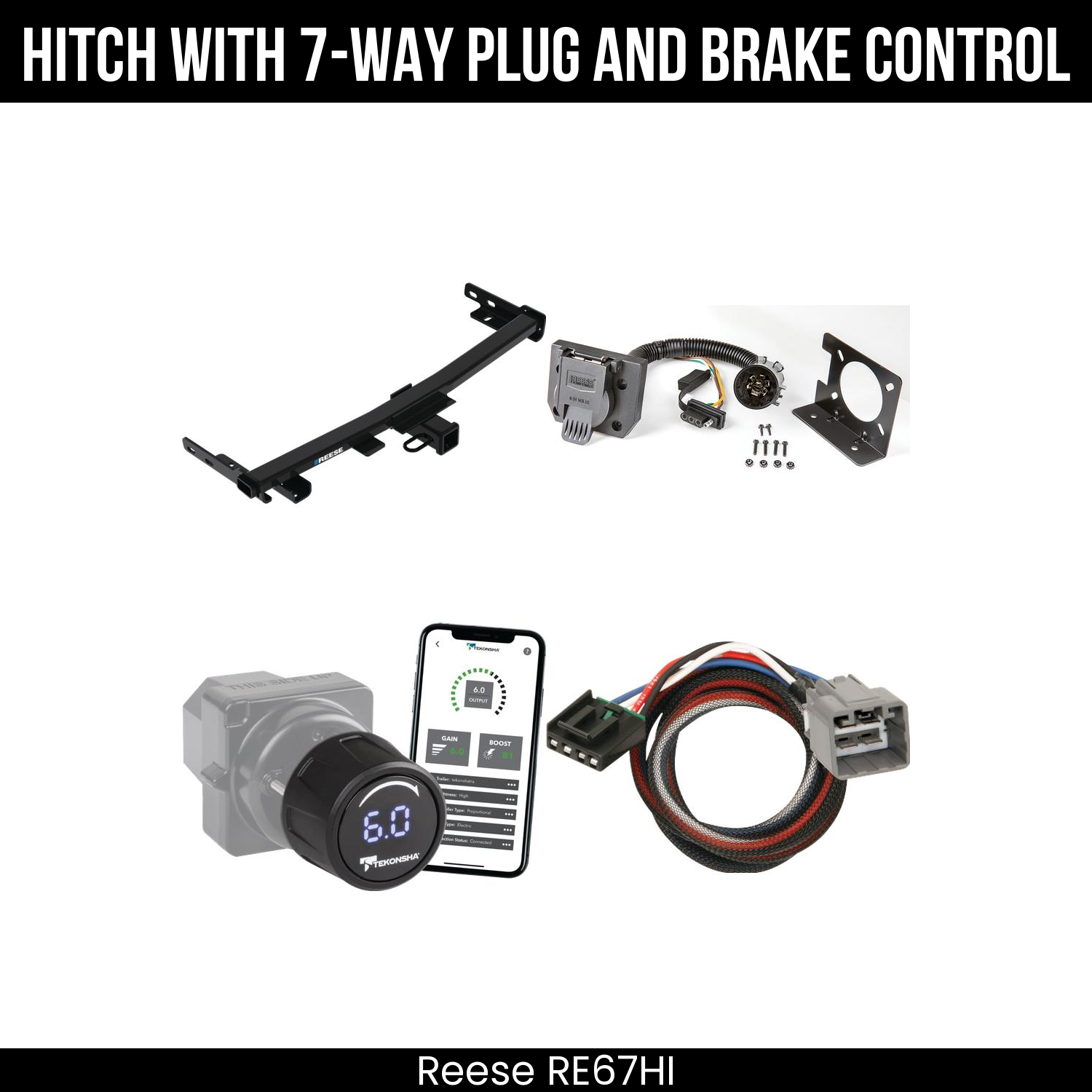 Reese RE67HI Hitch With 7 Way Plug And Brake Control Bundle Featureimg
