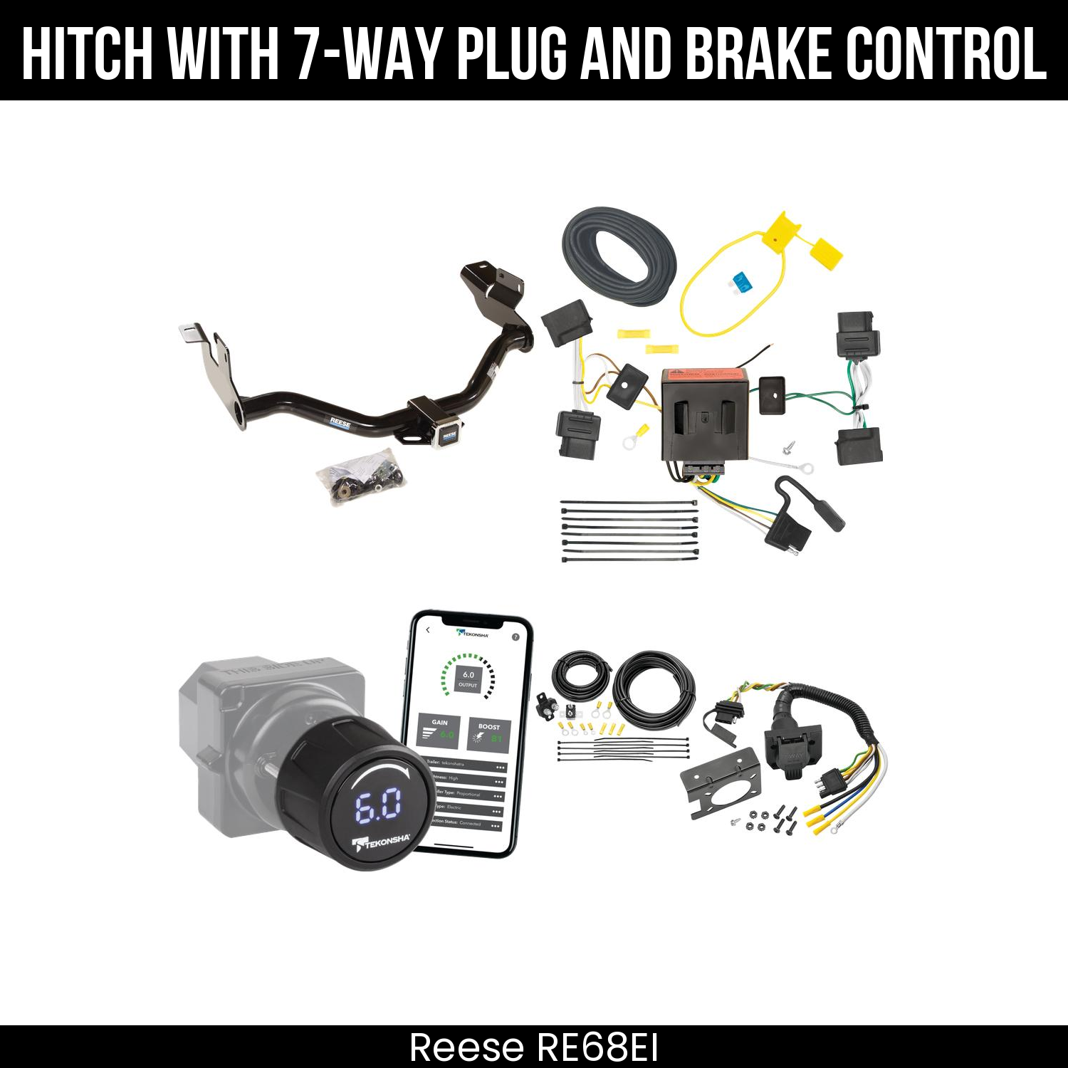 Reese RE68EI Hitch With 7 Way Plug And Brake Control Bundle Featureimg