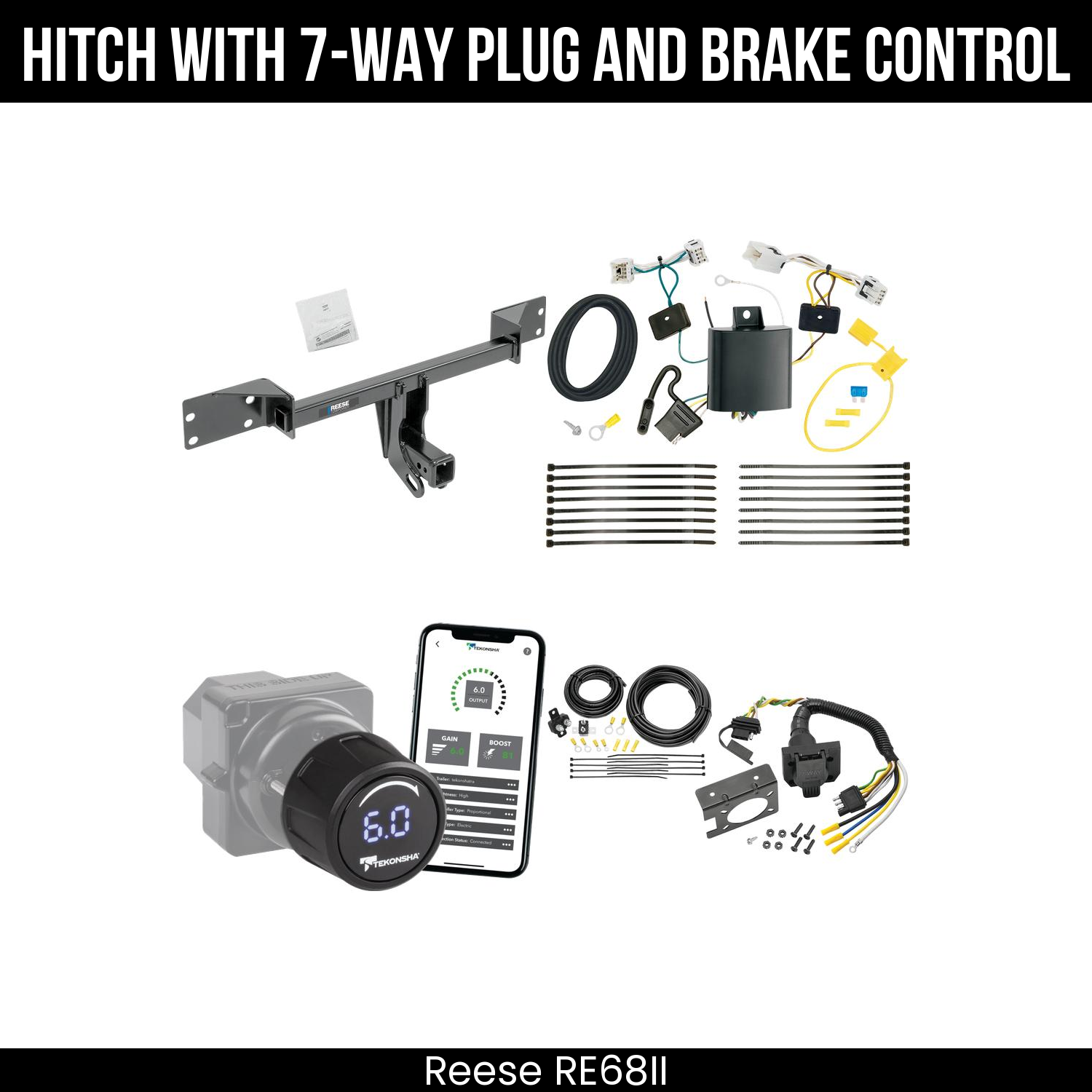 Reese RE68II Hitch With 7 Way Plug And Brake Control Bundle Featureimg