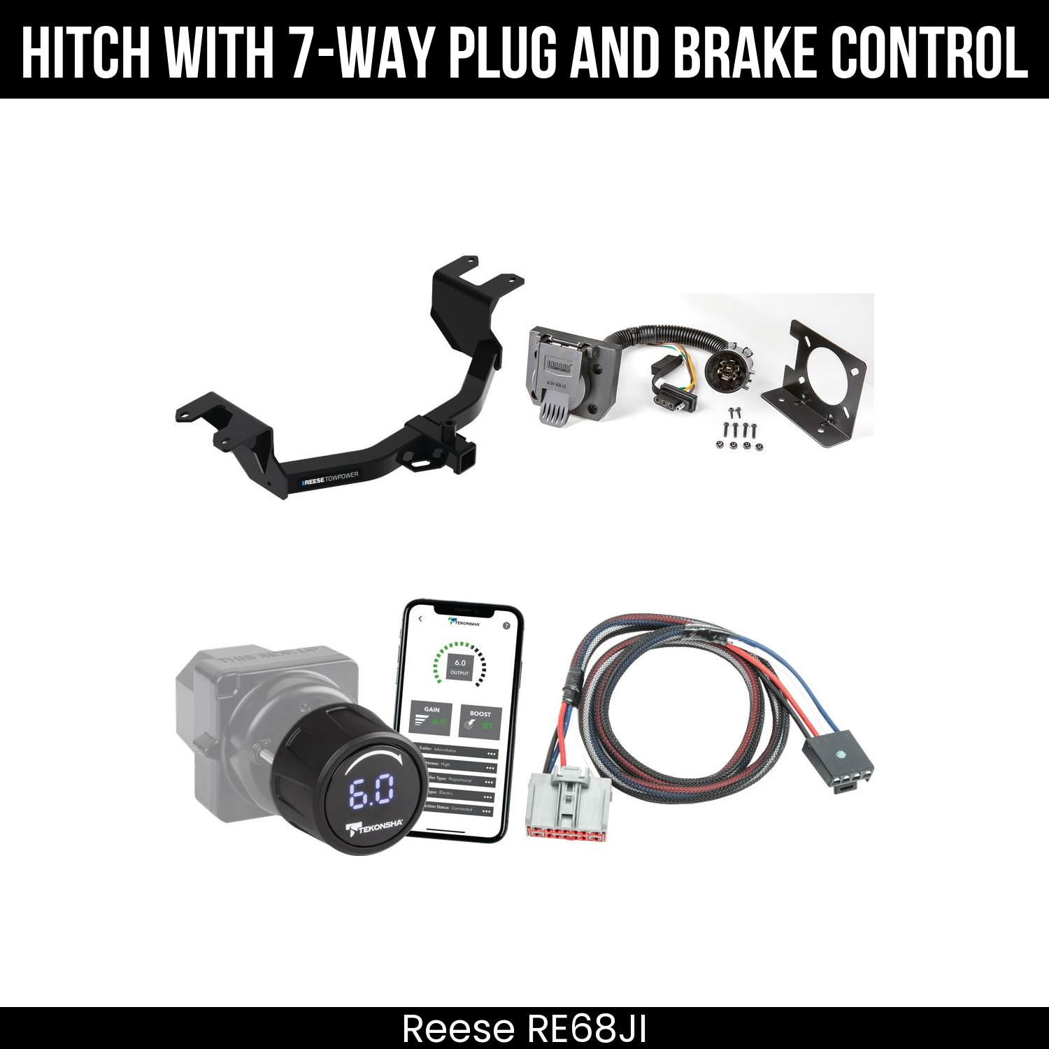 Reese RE68JI Hitch With 7 Way Plug And Brake Control Bundle Featureimg