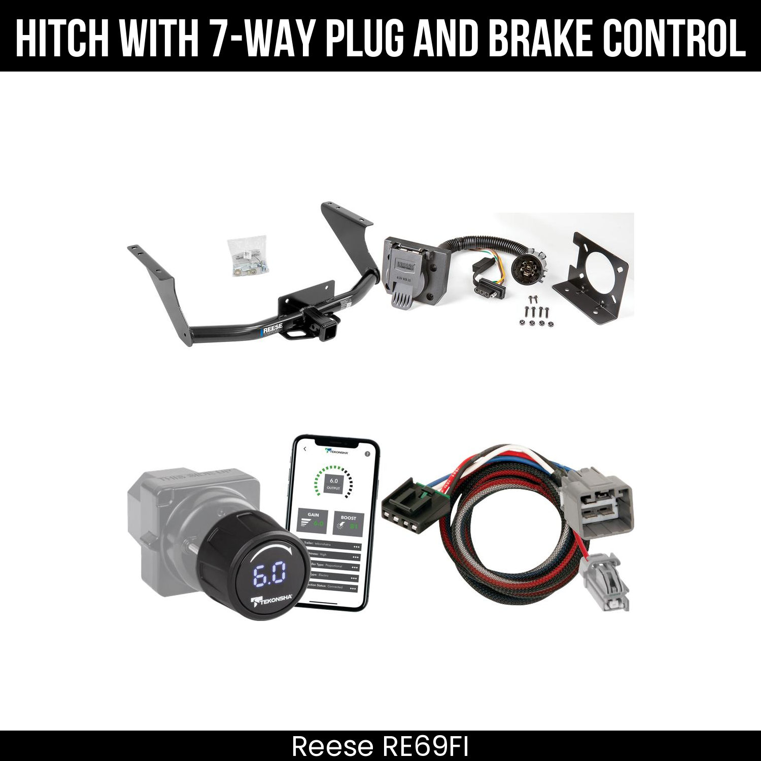 Reese RE69FI Hitch With 7 Way Plug And Brake Control Bundle Featureimg