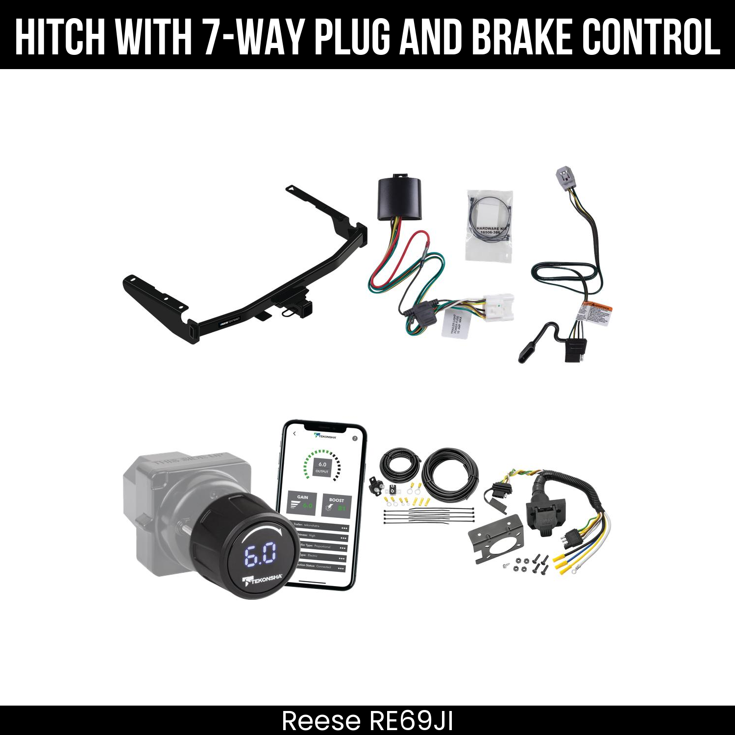Reese RE69JI Hitch With 7 Way Plug And Brake Control Bundle Featureimg