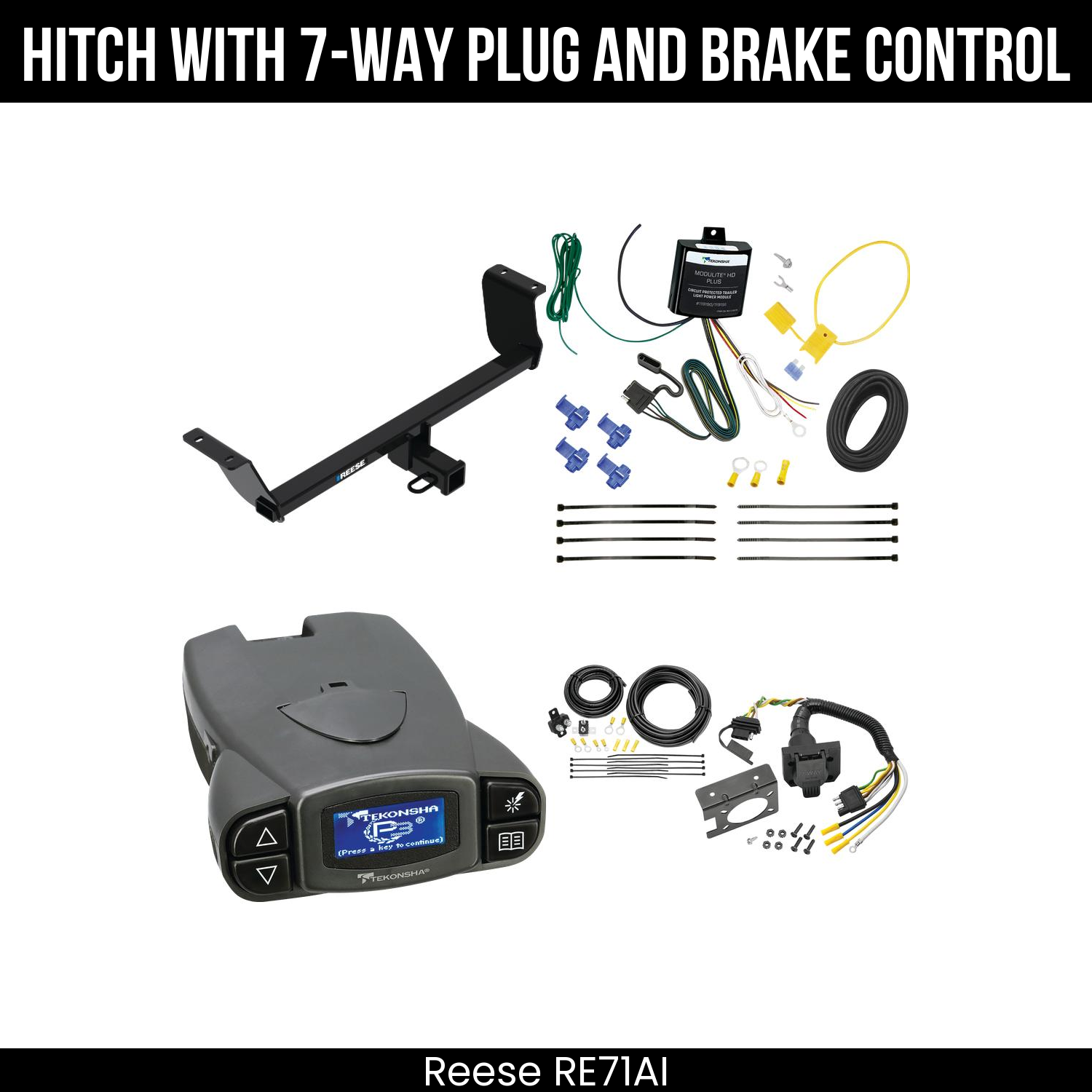 Reese RE71AI Hitch With 7 Way Plug And Brake Control Bundle Featureimg