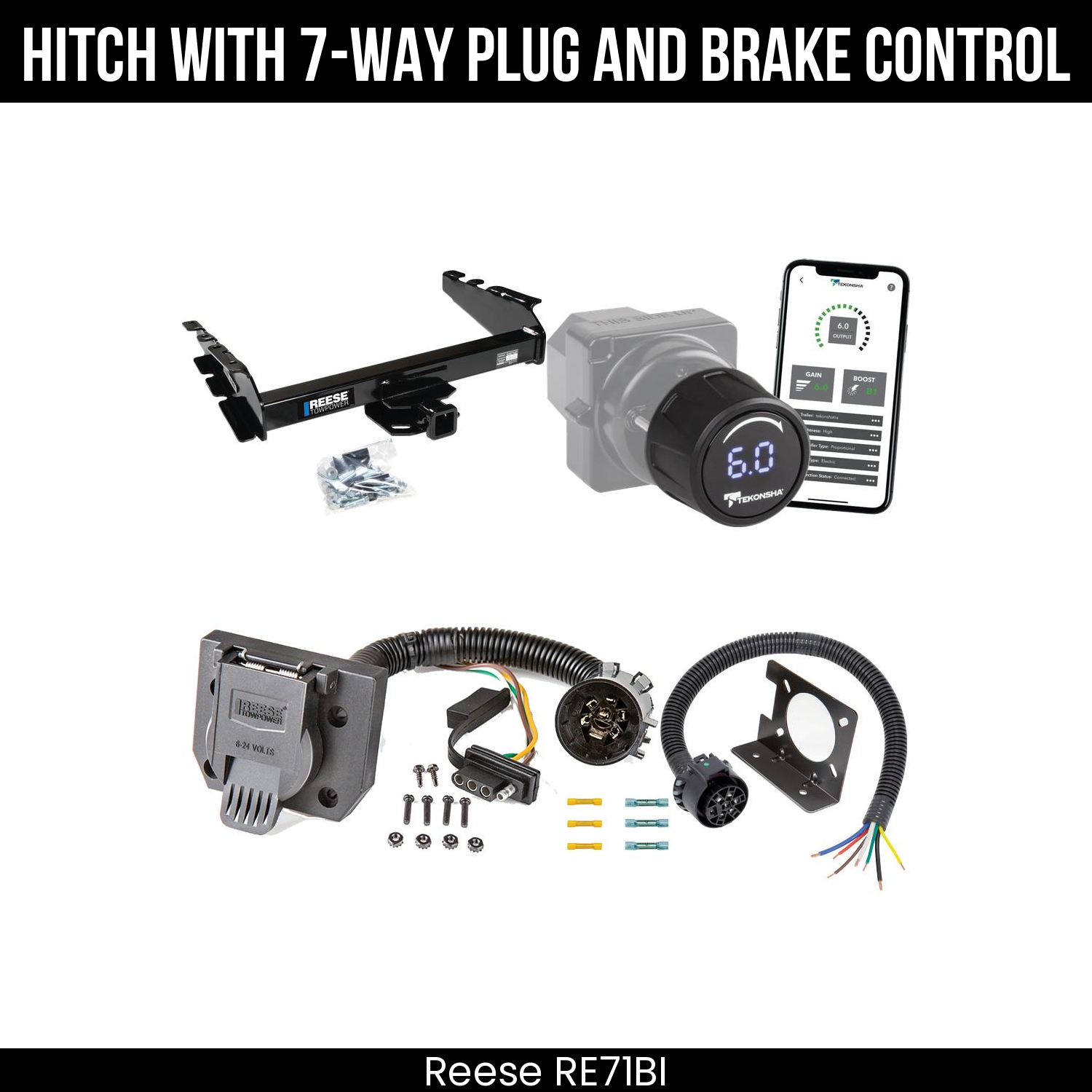 Reese RE71BI Hitch With 7 Way Plug And Brake Control Bundle Featureimg