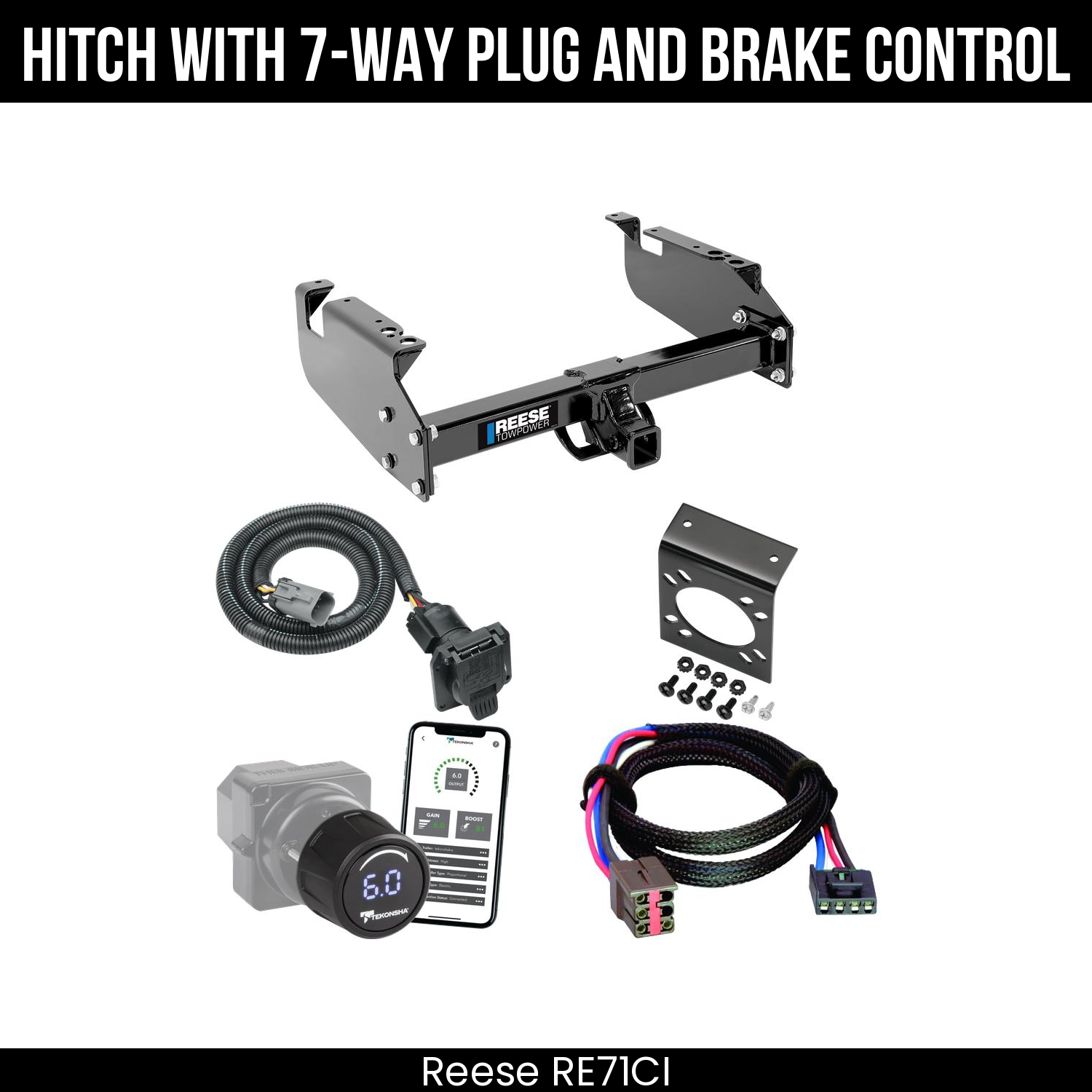 Reese RE71CI Hitch With 7 Way Plug And Brake Control Bundle Featureimg