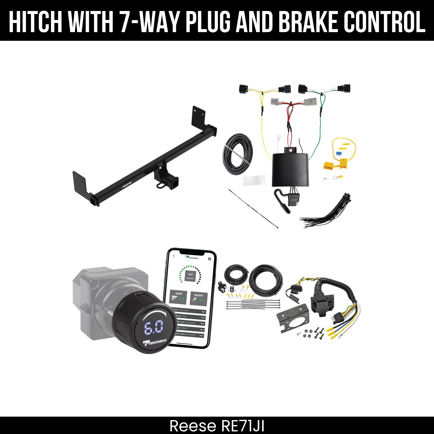 Reese RE71JI Hitch With 7 Way Plug And Brake Control Bundle Featureimg