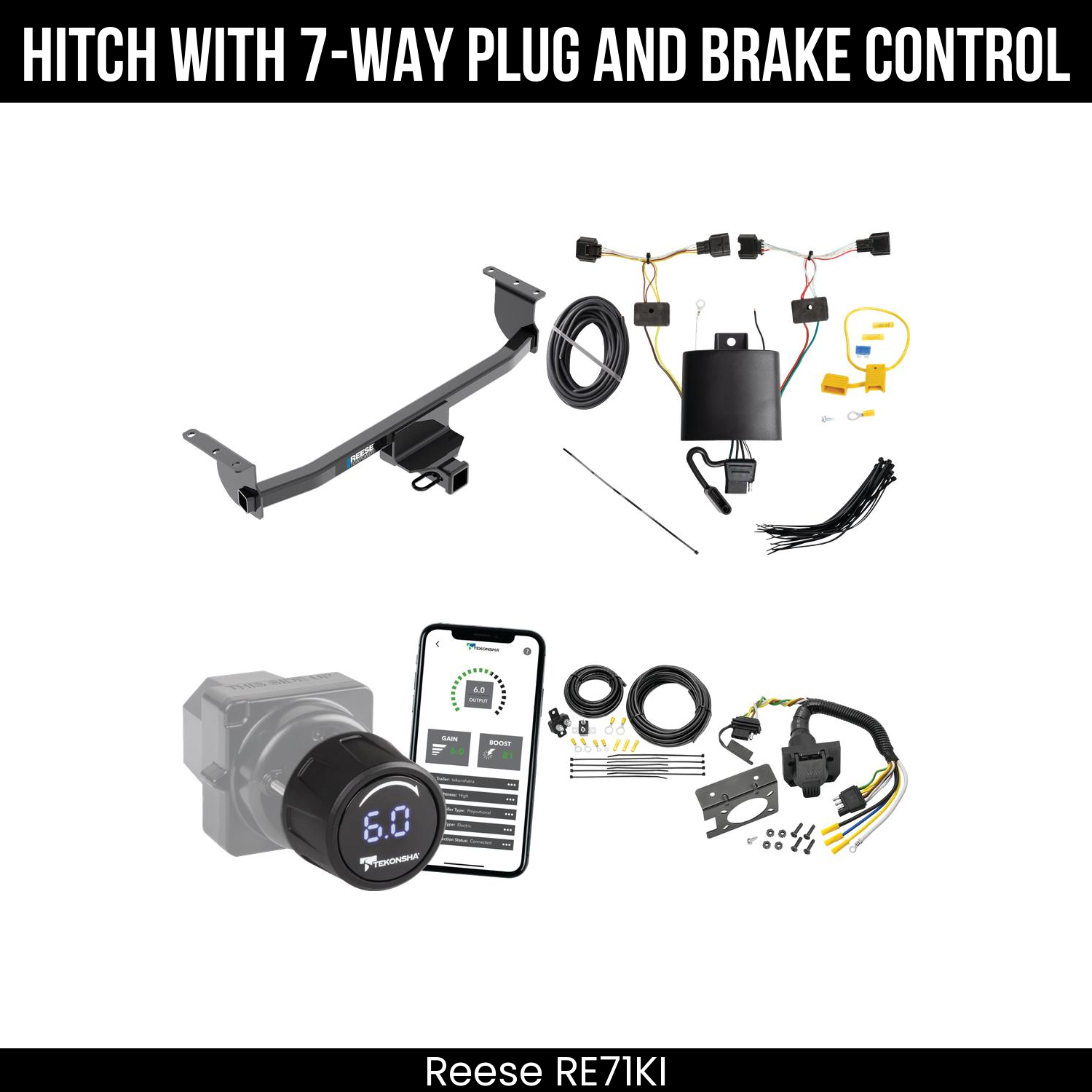 Reese RE71KI Hitch With 7 Way Plug And Brake Control Bundle Featureimg