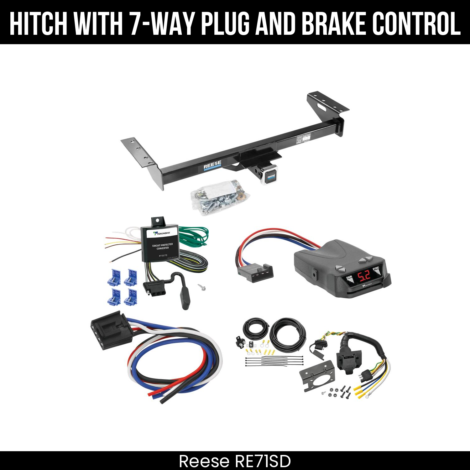 Trailer Hitch , 7-Way , Tekonsha Brakeman IV Brake Control