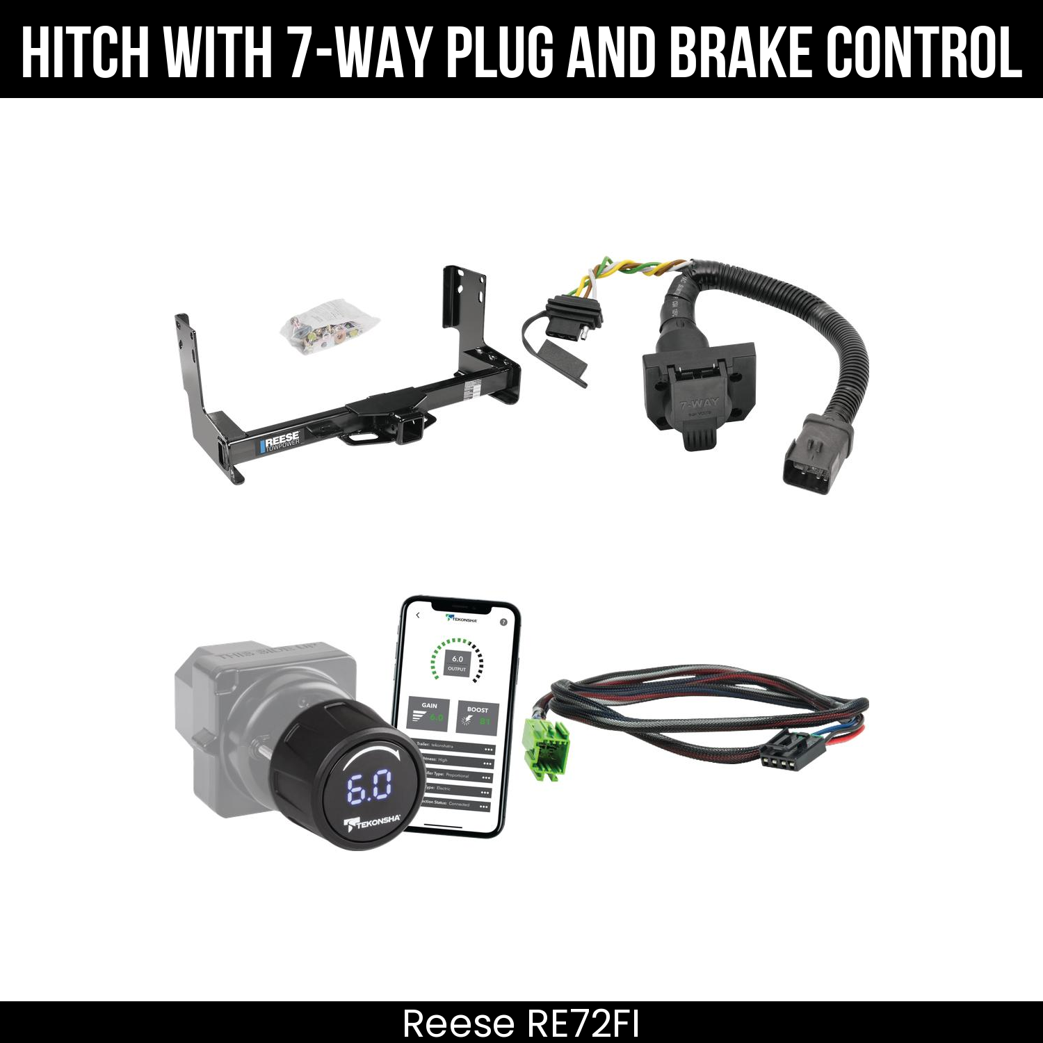 Reese RE72FI Hitch With 7 Way Plug And Brake Control Bundle Featureimg