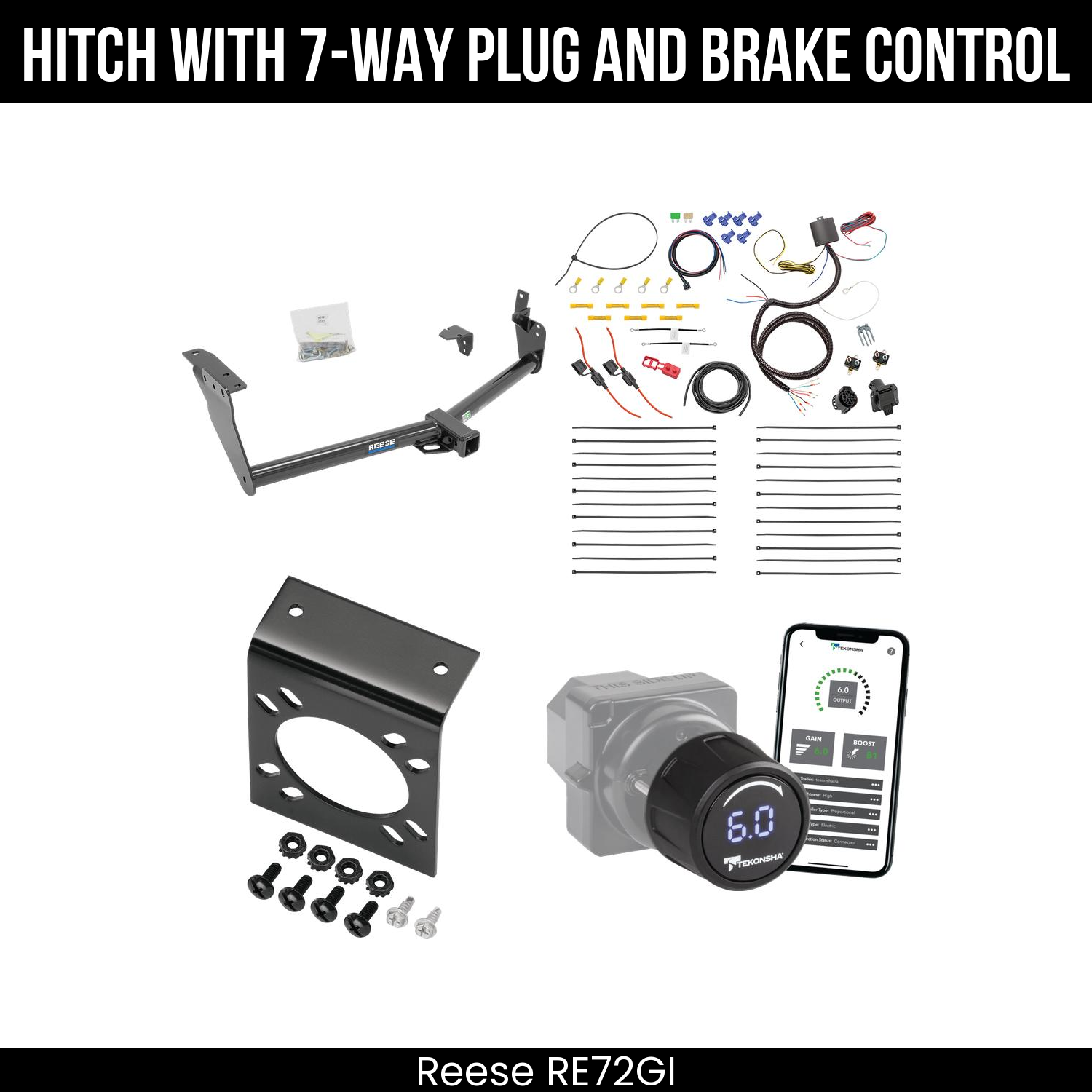 Reese RE72GI Hitch With 7 Way Plug And Brake Control Bundle Featureimg