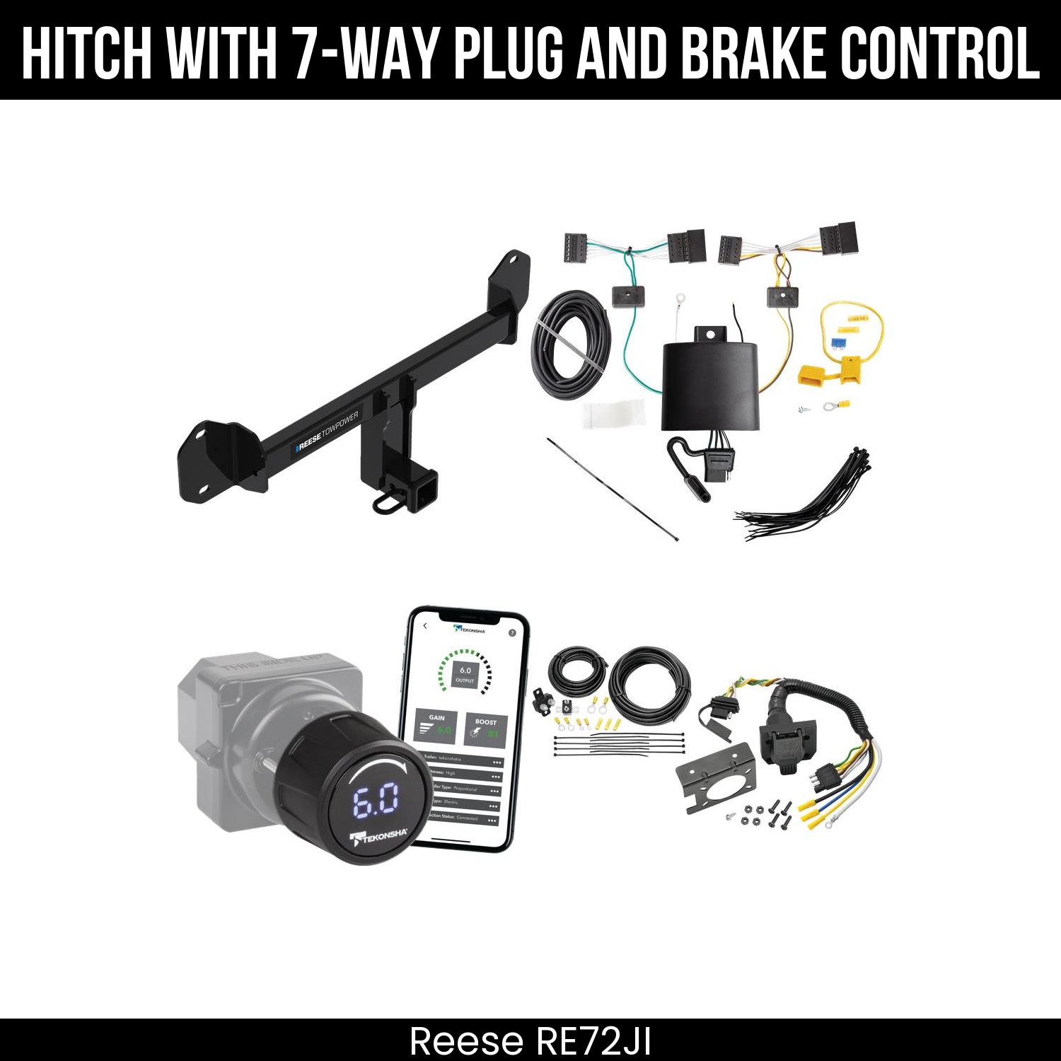 Reese RE72JI Hitch With 7 Way Plug And Brake Control Bundle Featureimg