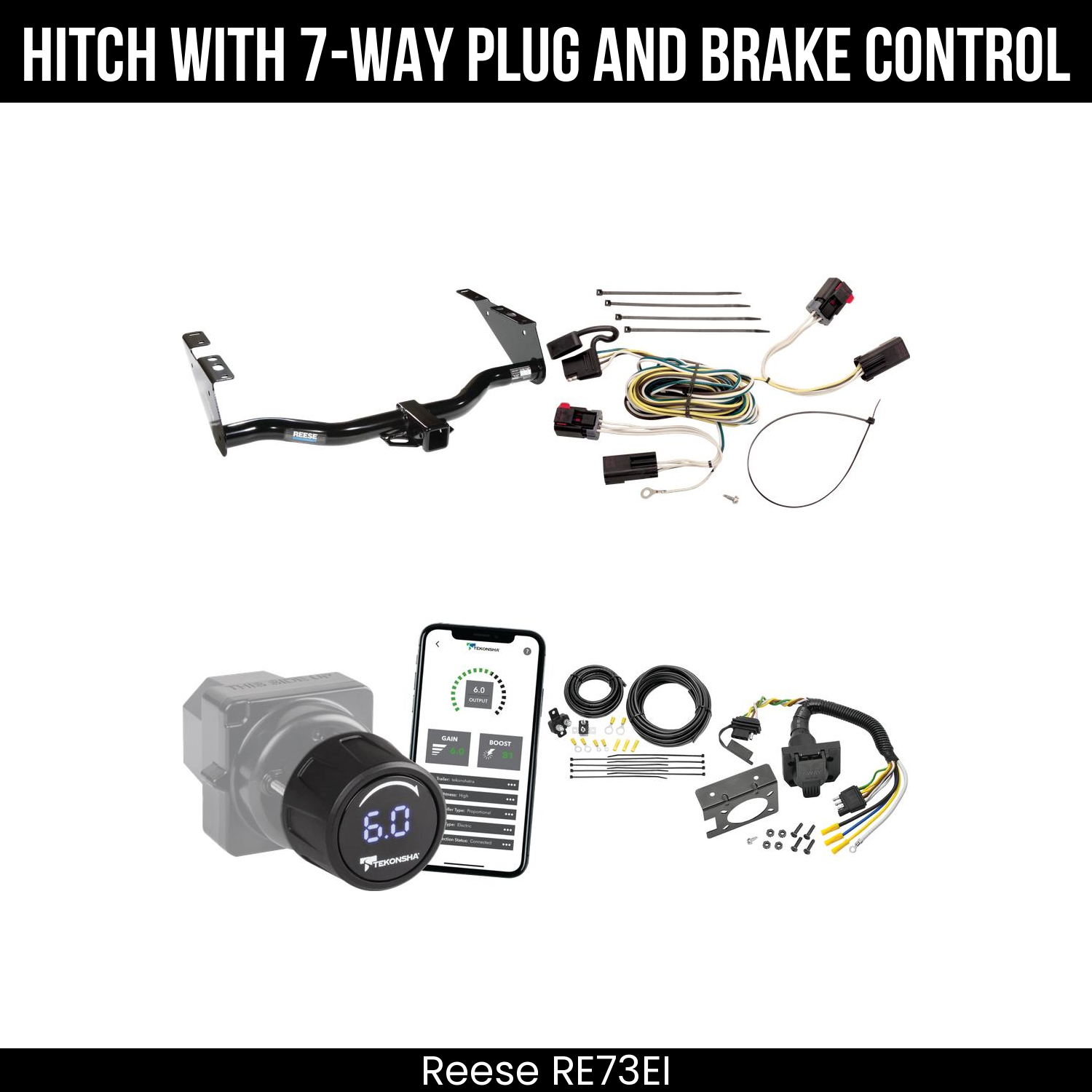 Reese RE73EI Hitch With 7 Way Plug And Brake Control Bundle Featureimg