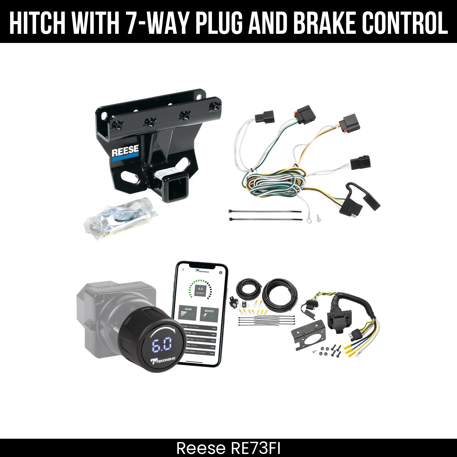 Reese RE73FI Hitch With 7 Way Plug And Brake Control Bundle Featureimg