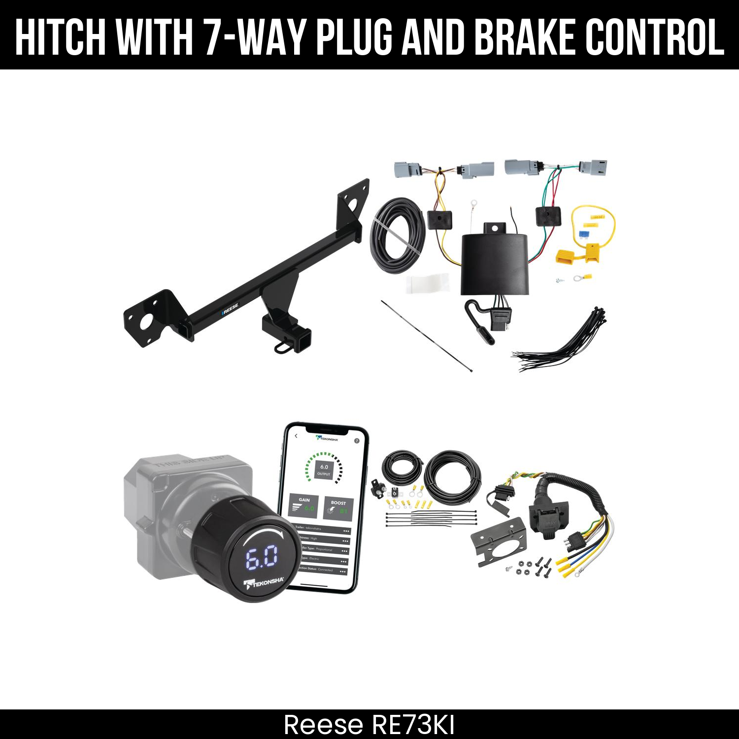Reese RE73KI Hitch With 7 Way Plug And Brake Control Bundle Featureimg
