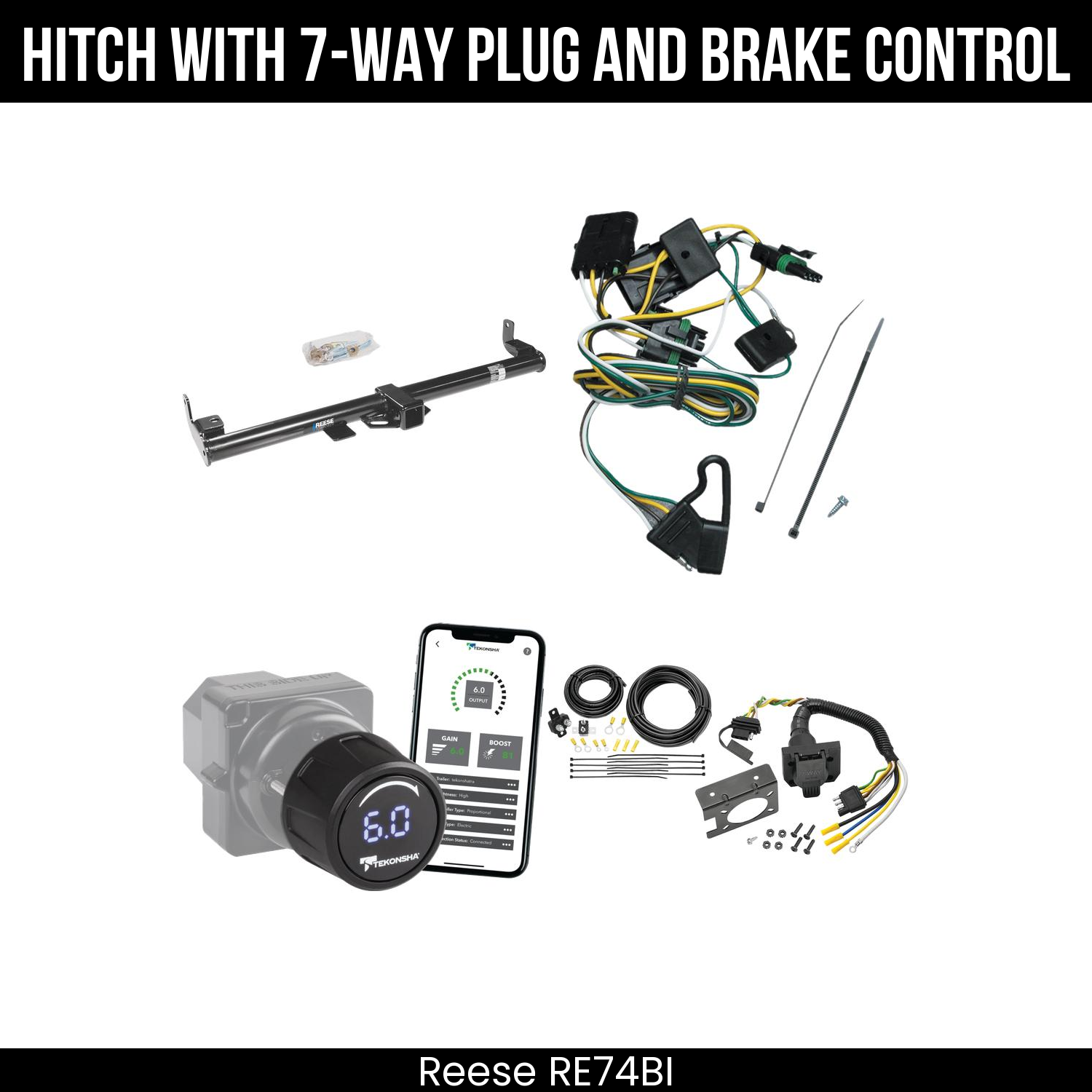 Reese RE74BI Hitch With 7 Way Plug And Brake Control Bundle Featureimg