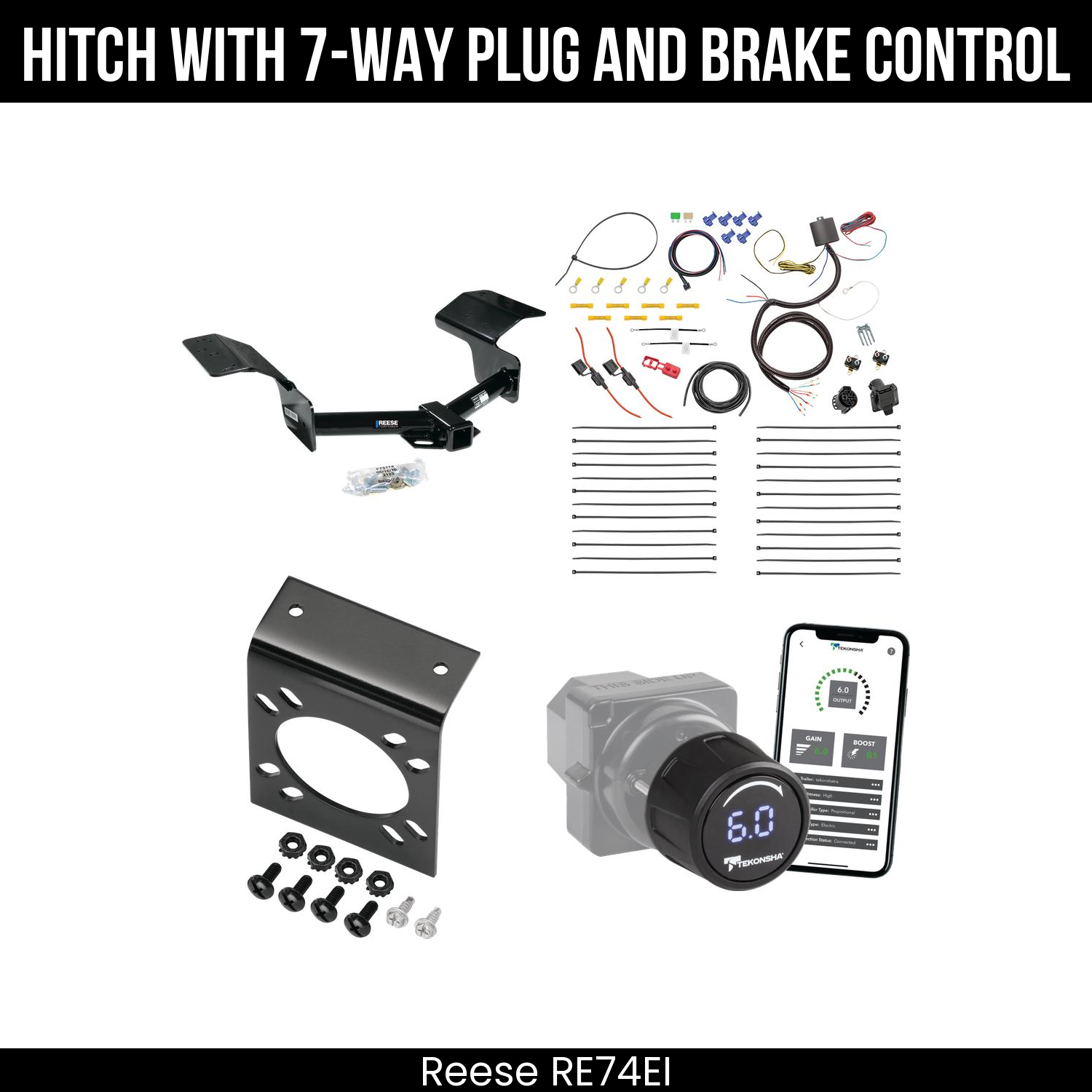 Reese RE74EI Hitch With 7 Way Plug And Brake Control Bundle Featureimg
