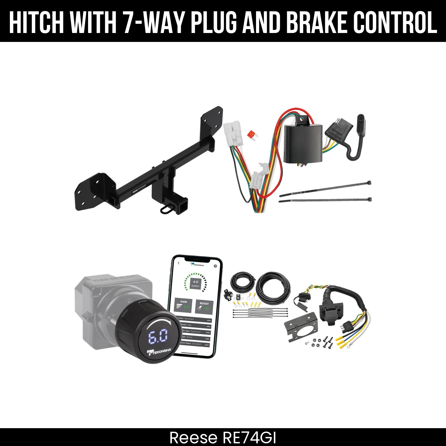 Reese RE74GI Hitch With 7 Way Plug And Brake Control Bundle Featureimg