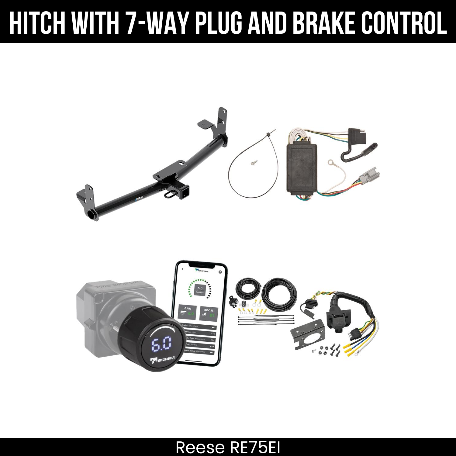 Reese RE75EI Hitch With 7 Way Plug And Brake Control Bundle Featureimg