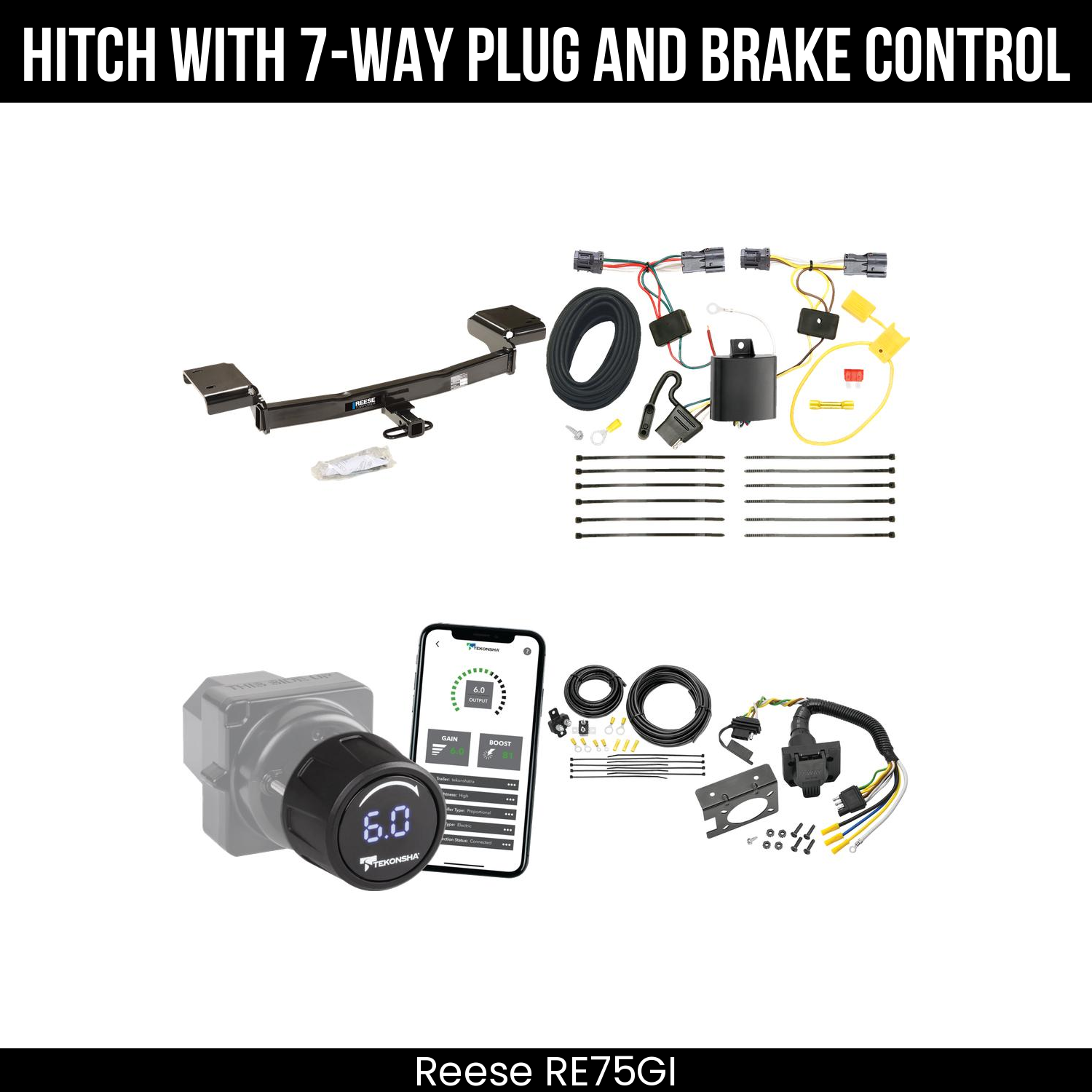 Reese RE75GI Hitch With 7 Way Plug And Brake Control Bundle Featureimg