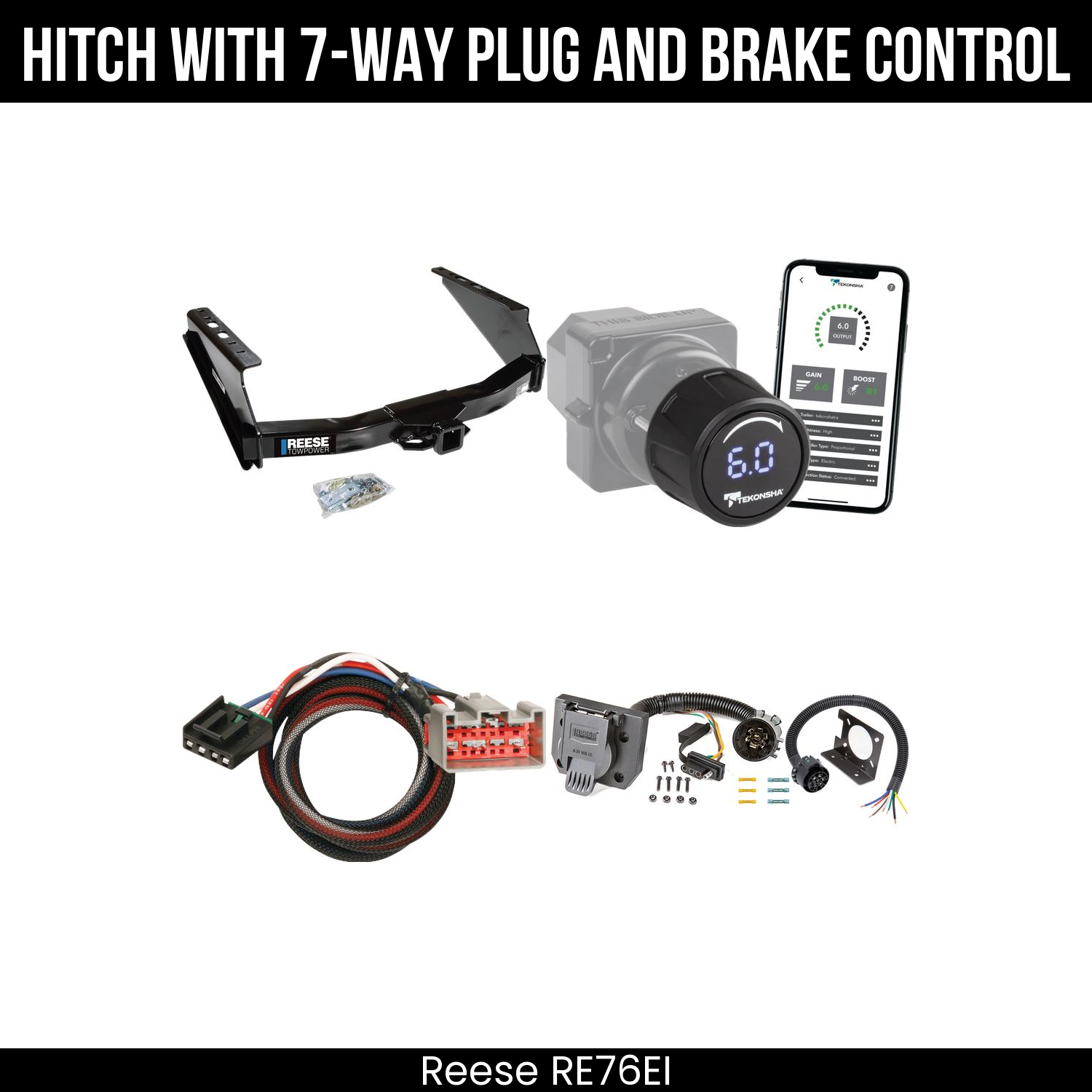 Reese RE76EI Hitch With 7 Way Plug And Brake Control Bundle Featureimg