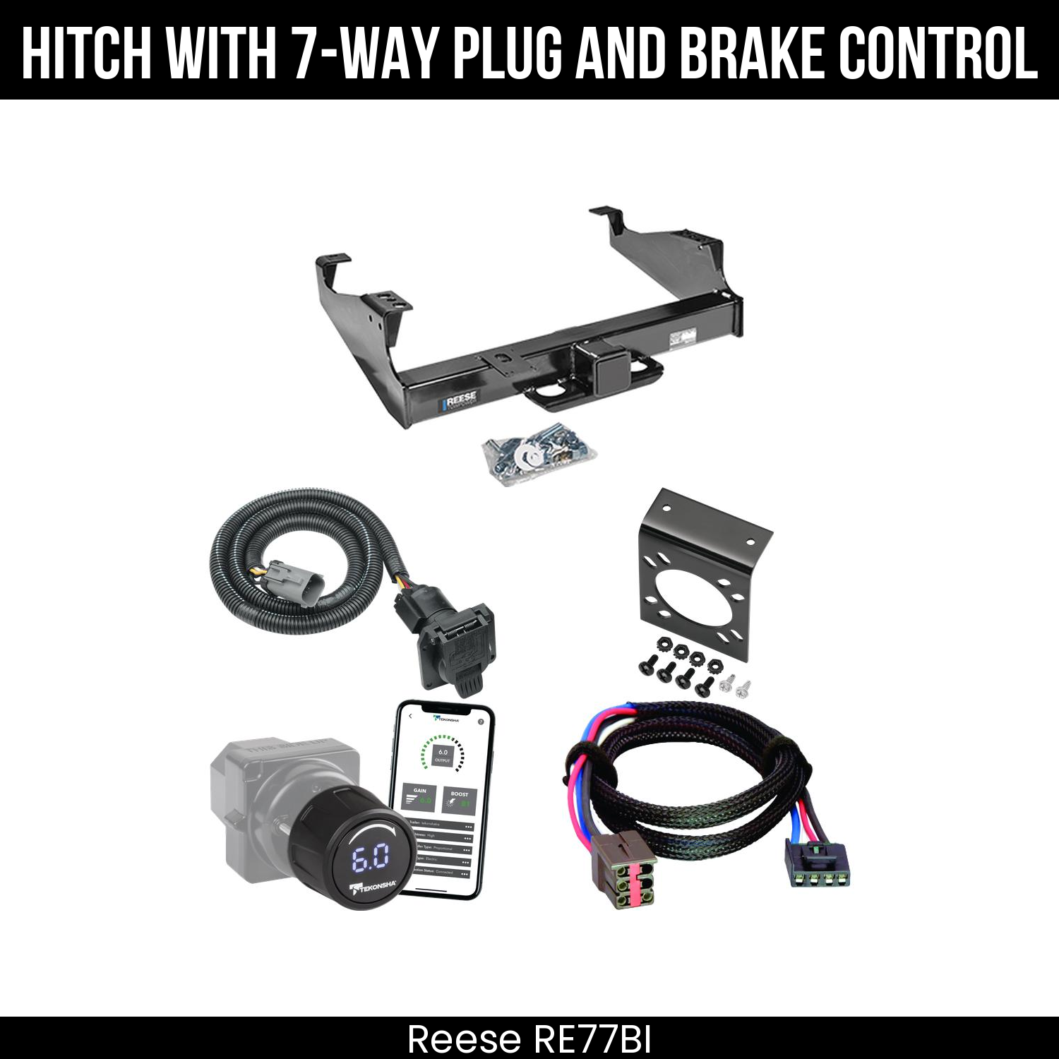 Reese RE77BI Hitch With 7 Way Plug And Brake Control Bundle Featureimg