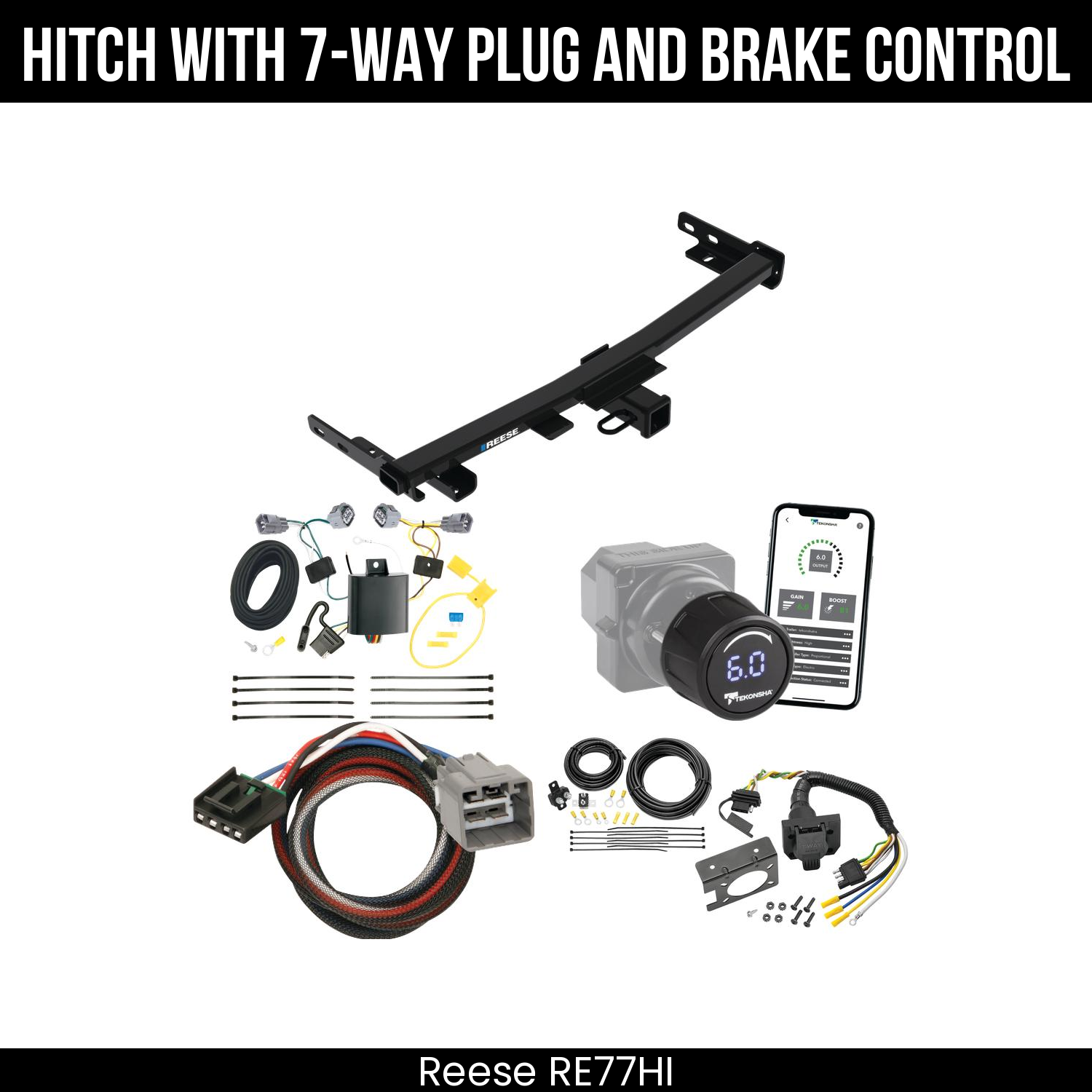 Reese RE77HI Hitch With 7 Way Plug And Brake Control Bundle Featureimg
