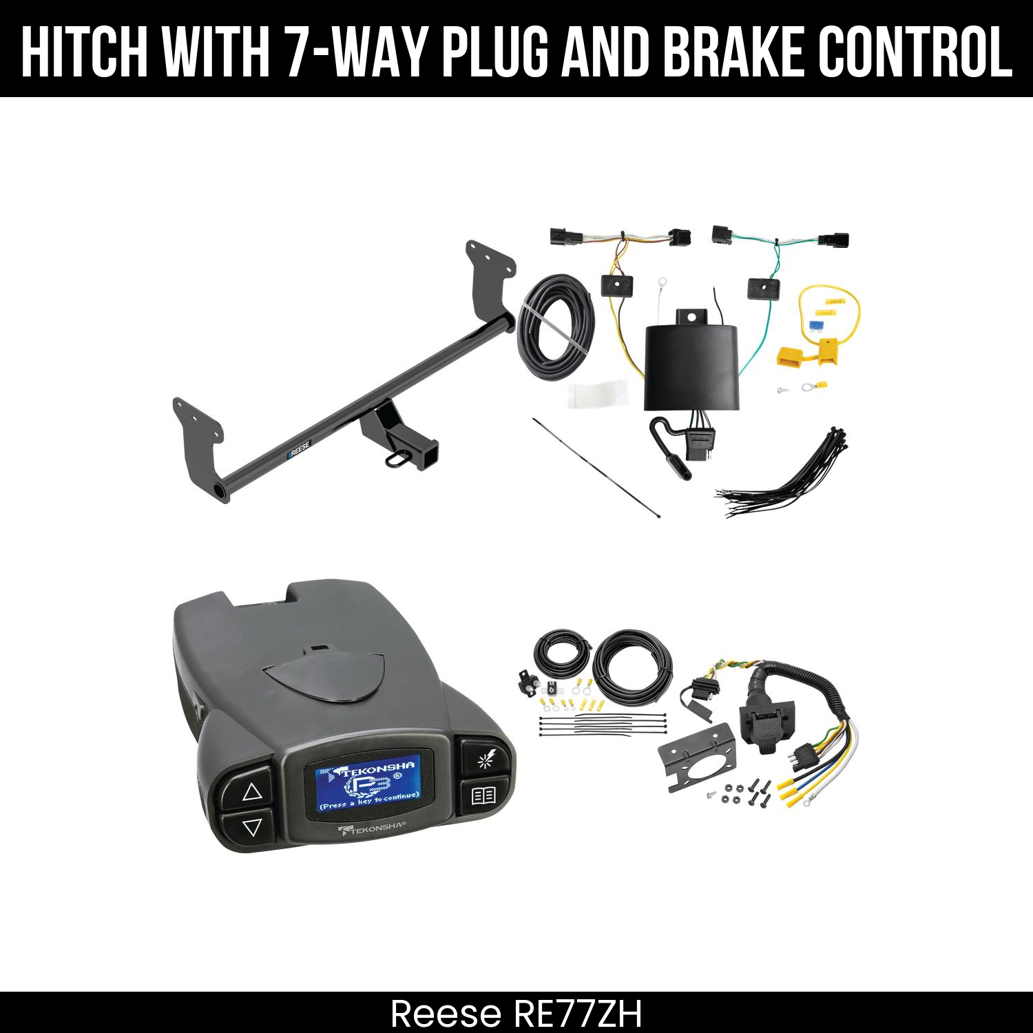 Reese RE77ZH Hitch With 7 Way Plug And Brake Control Bundle Featureimg