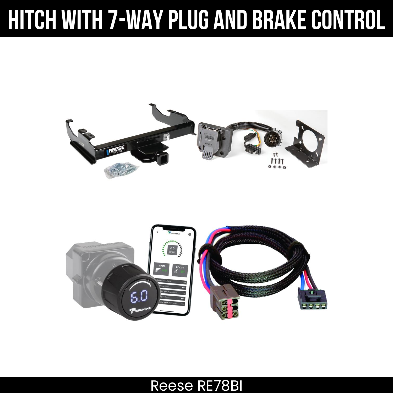 Reese RE78BI Hitch With 7 Way Plug And Brake Control Bundle Featureimg
