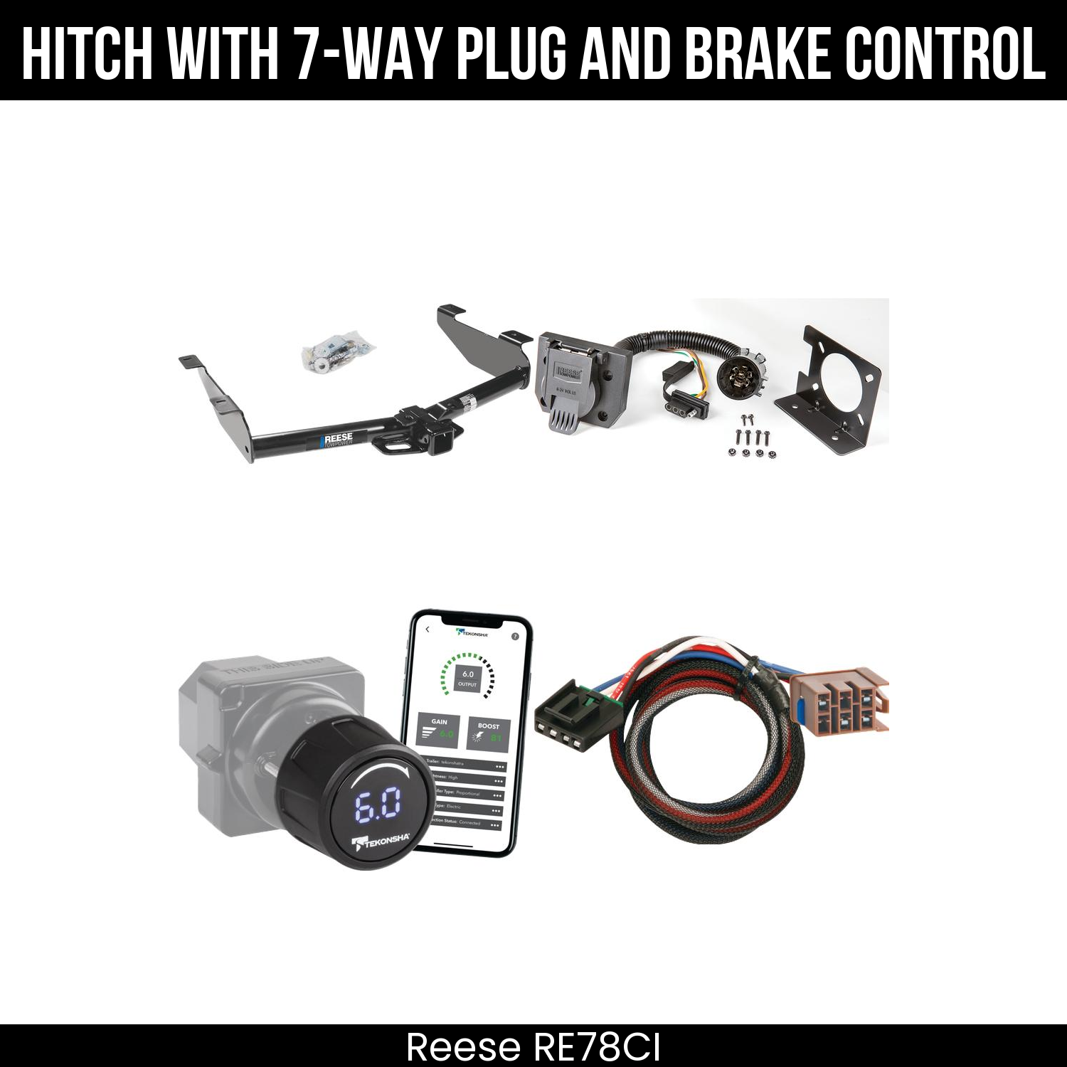 Reese RE78CI Hitch With 7 Way Plug And Brake Control Bundle Featureimg