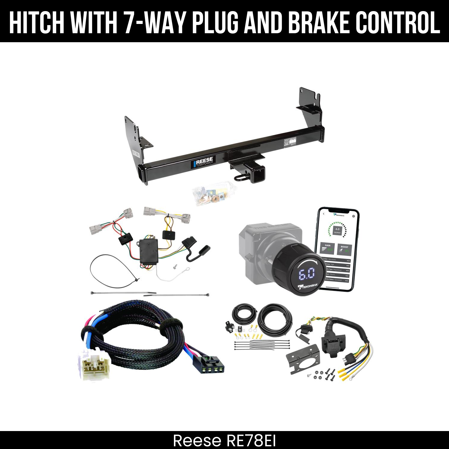 Reese RE78EI Hitch With 7 Way Plug And Brake Control Bundle Featureimg