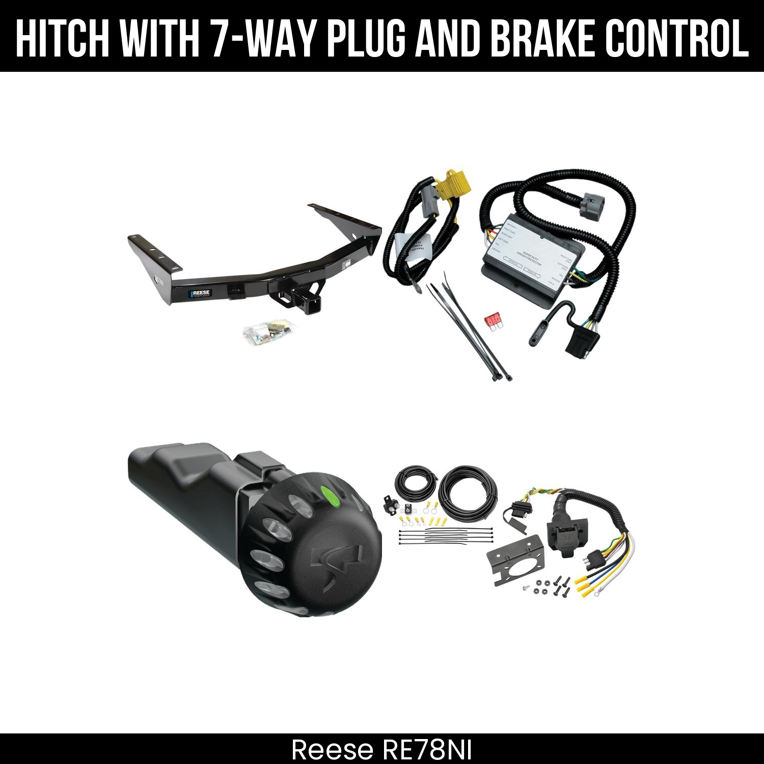 Reese RE78NI Hitch With 7 Way Plug And Brake Control Bundle Featureimg