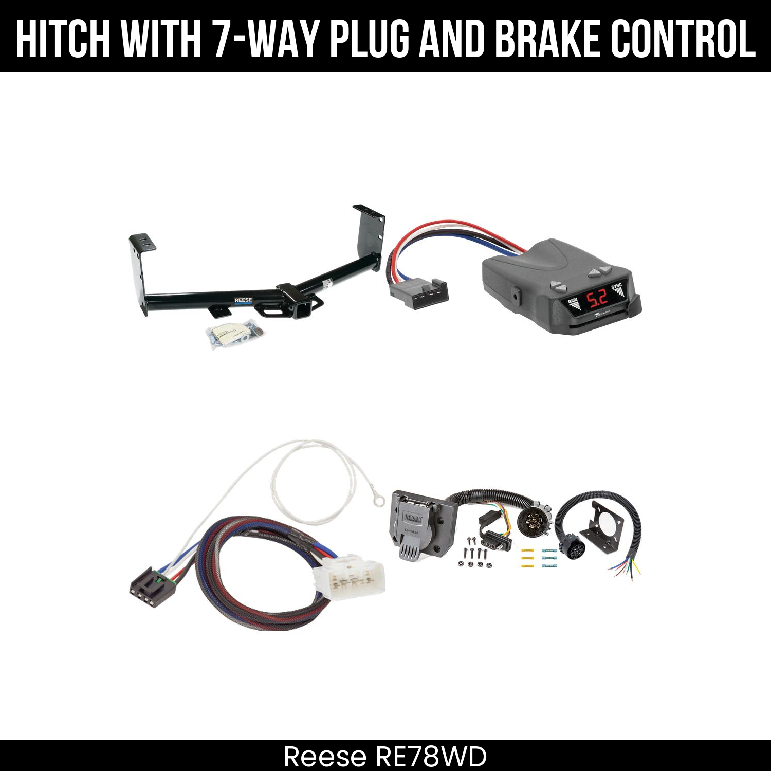 Trailer Hitch , 7-Way , Tekonsha Brakeman IV Brake Control