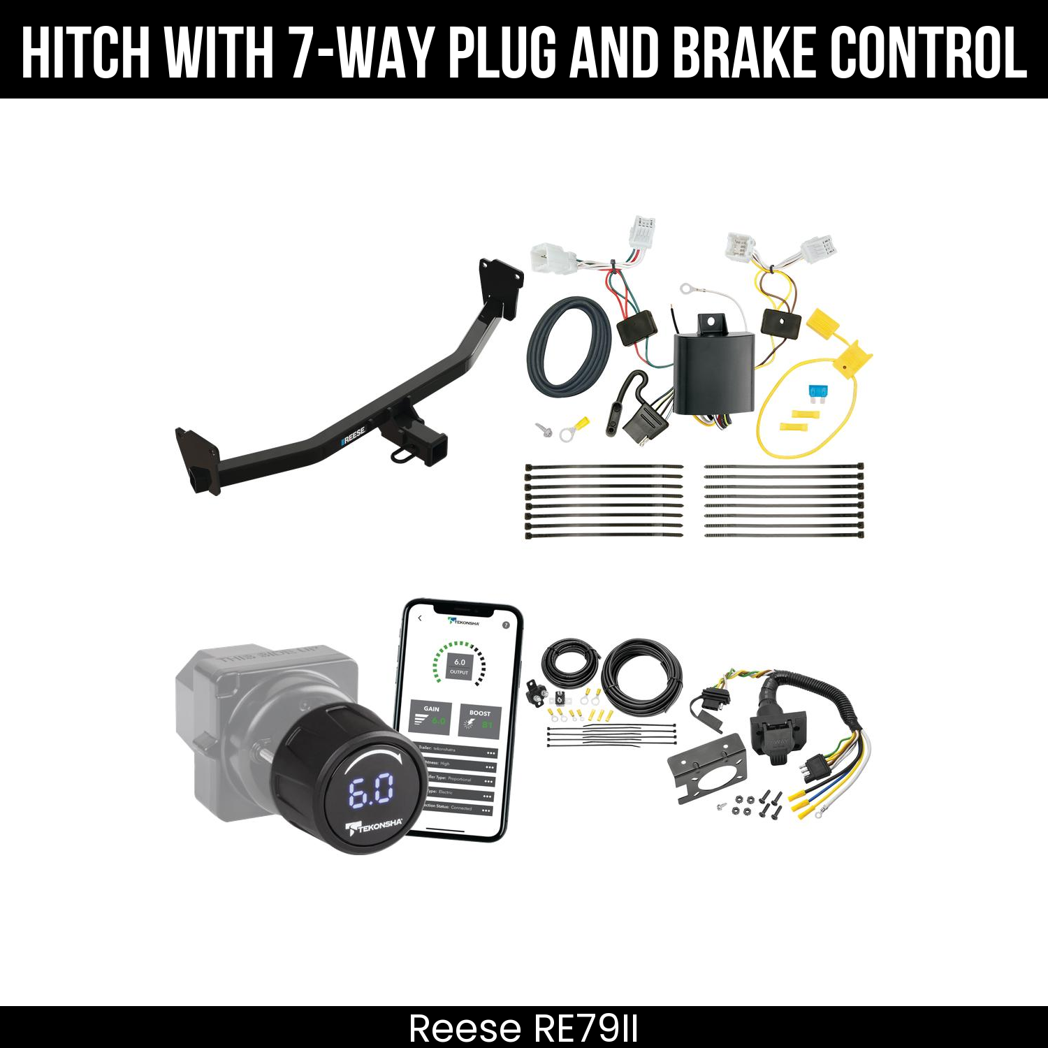 Reese RE79II Hitch With 7 Way Plug And Brake Control Bundle Featureimg