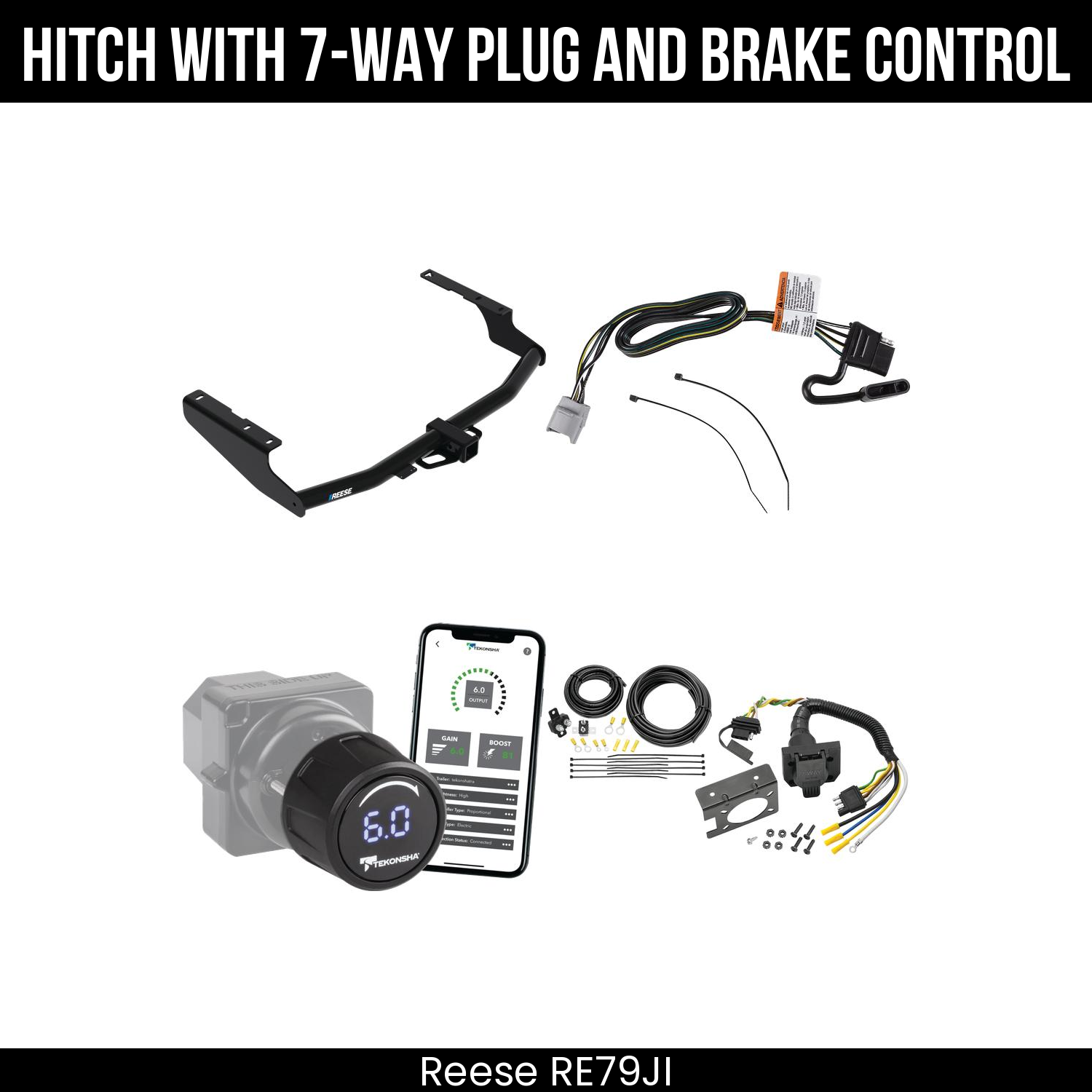 Reese RE79JI Hitch With 7 Way Plug And Brake Control Bundle Featureimg