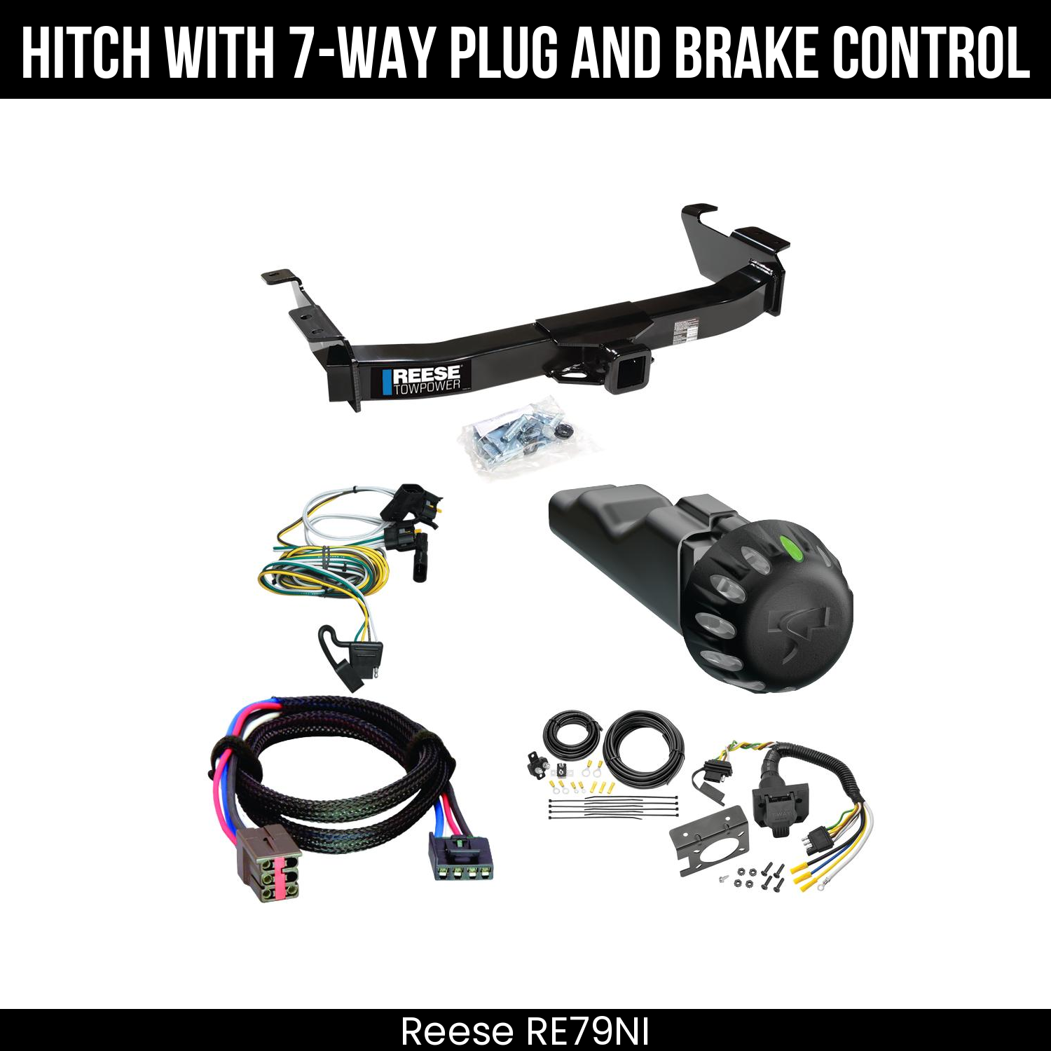 Reese RE79NI Hitch With 7 Way Plug And Brake Control Bundle Featureimg