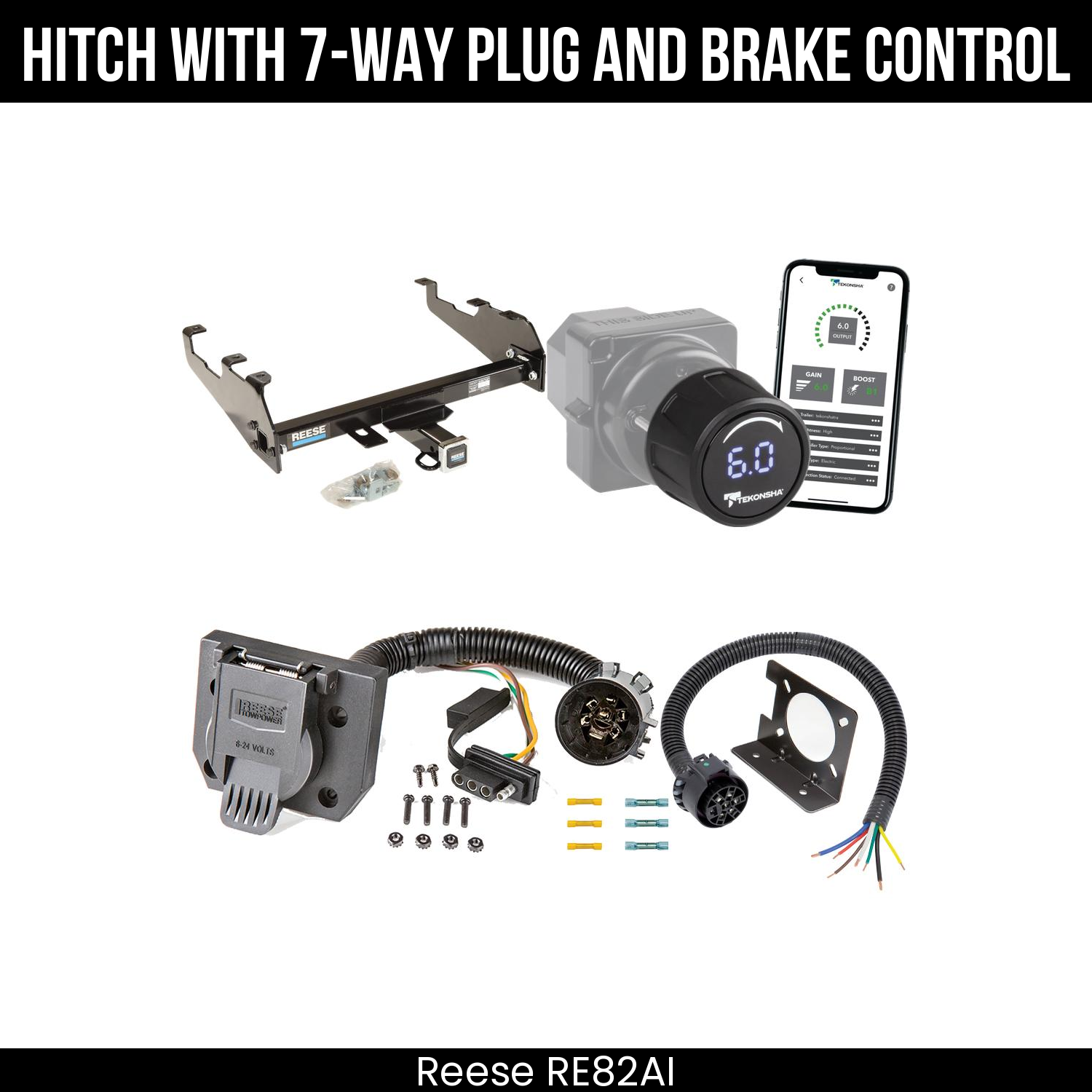 Reese RE82AI Hitch With 7 Way Plug And Brake Control Bundle Featureimg
