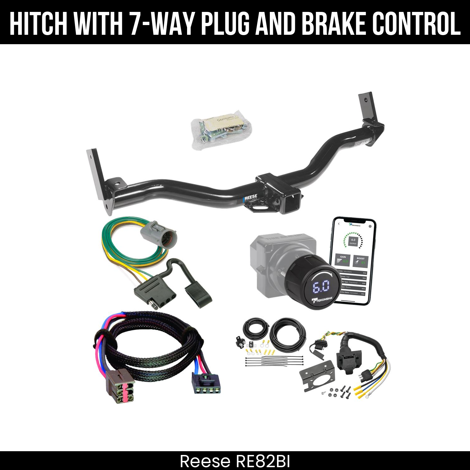 Reese RE82BI Hitch With 7 Way Plug And Brake Control Bundle Featureimg