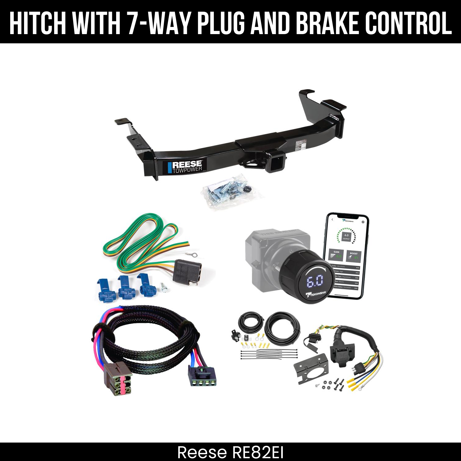 Reese RE82EI Hitch With 7 Way Plug And Brake Control Bundle Featureimg