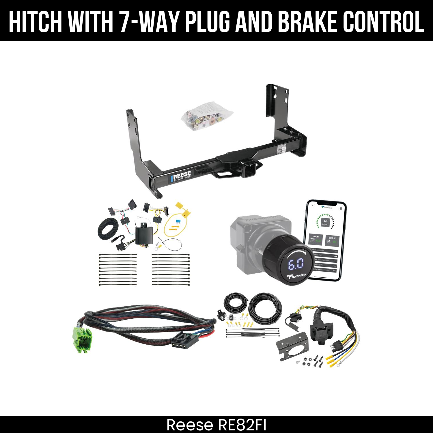 Reese RE82FI Hitch With 7 Way Plug And Brake Control Bundle Featureimg