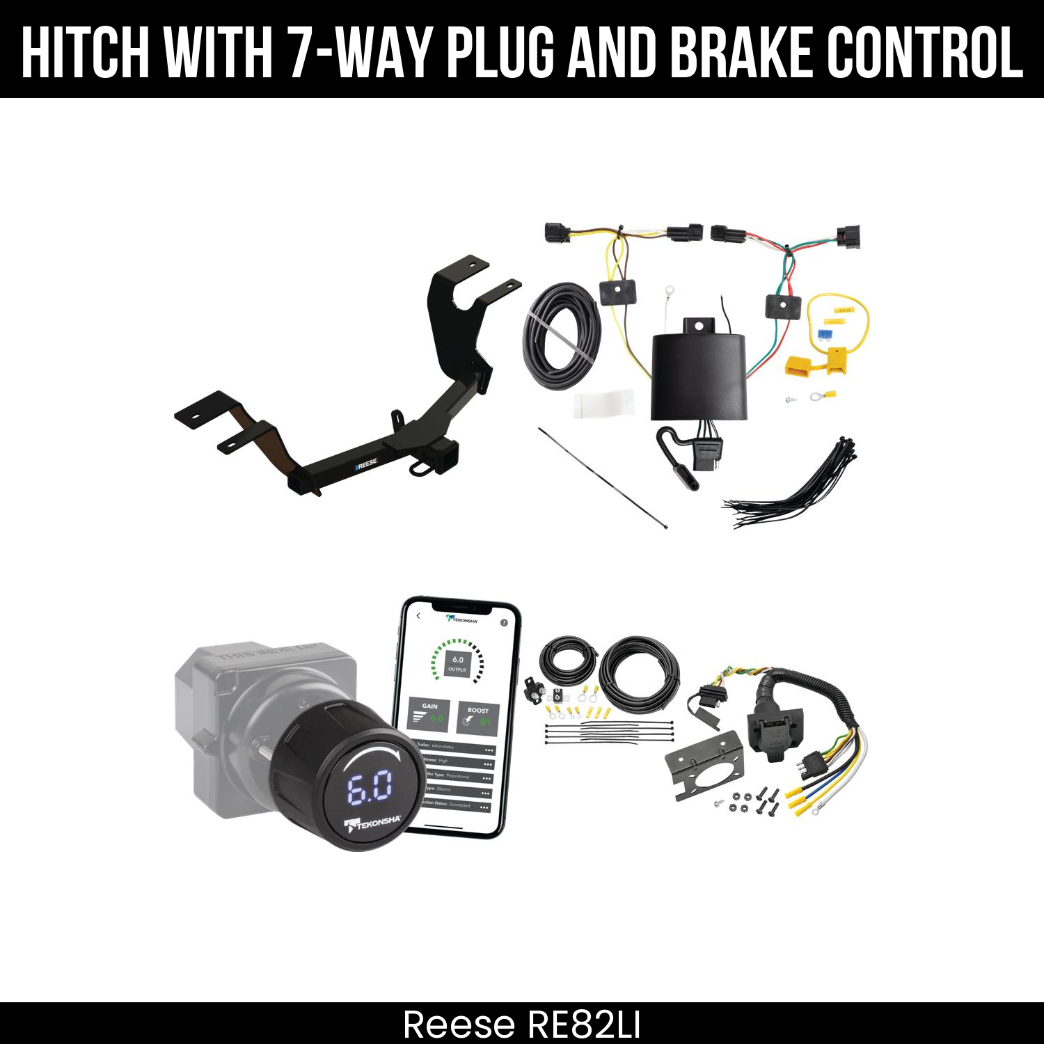Reese RE82LI Hitch With 7 Way Plug And Brake Control Bundle Featureimg