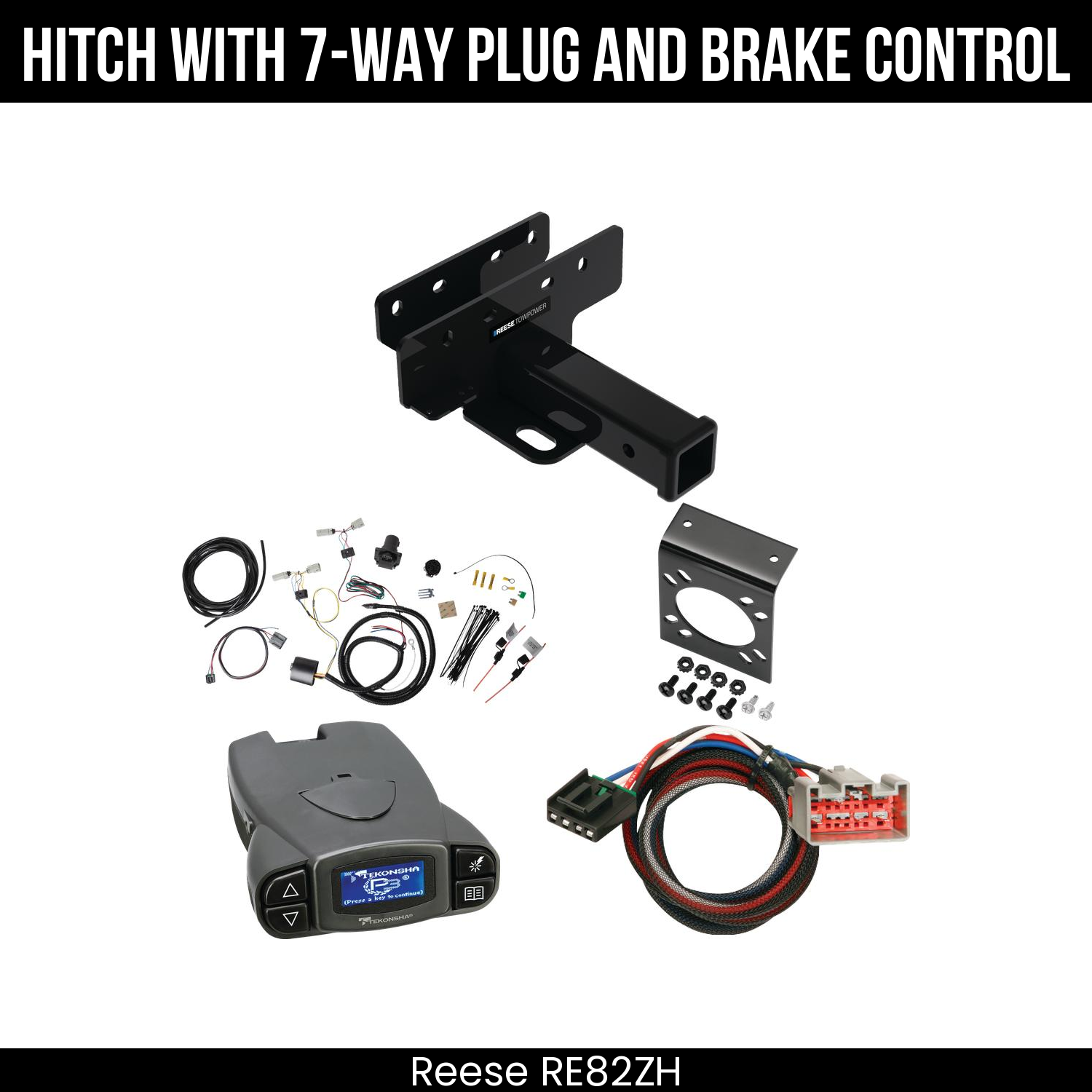 Reese RE82ZH Hitch With 7 Way Plug And Brake Control Bundle Featureimg