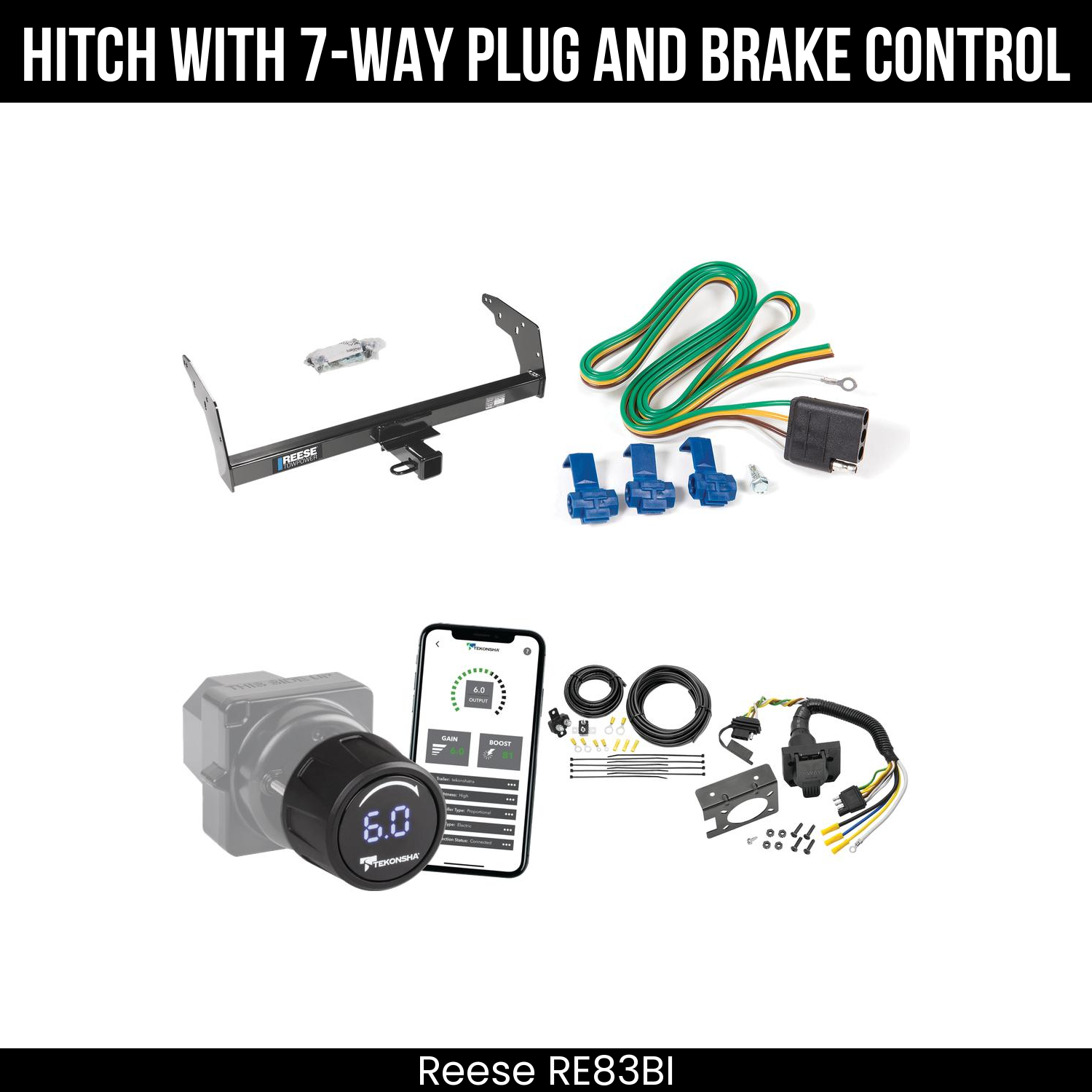 Reese RE83BI Hitch With 7 Way Plug And Brake Control Bundle Featureimg