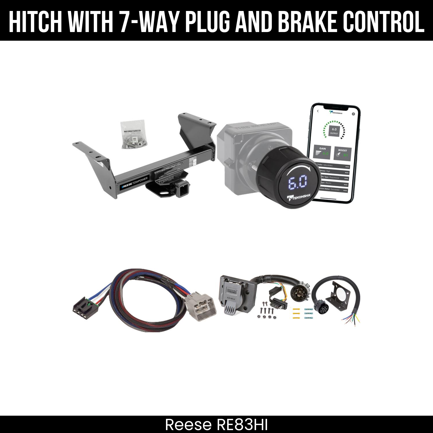 Reese RE83HI Hitch With 7 Way Plug And Brake Control Bundle Featureimg