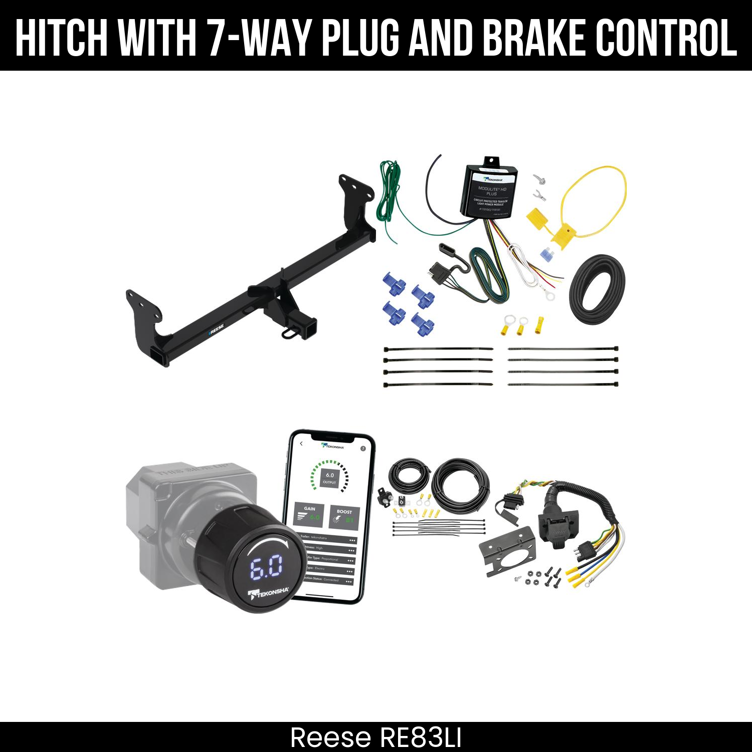 Reese RE83LI Hitch With 7 Way Plug And Brake Control Bundle Featureimg
