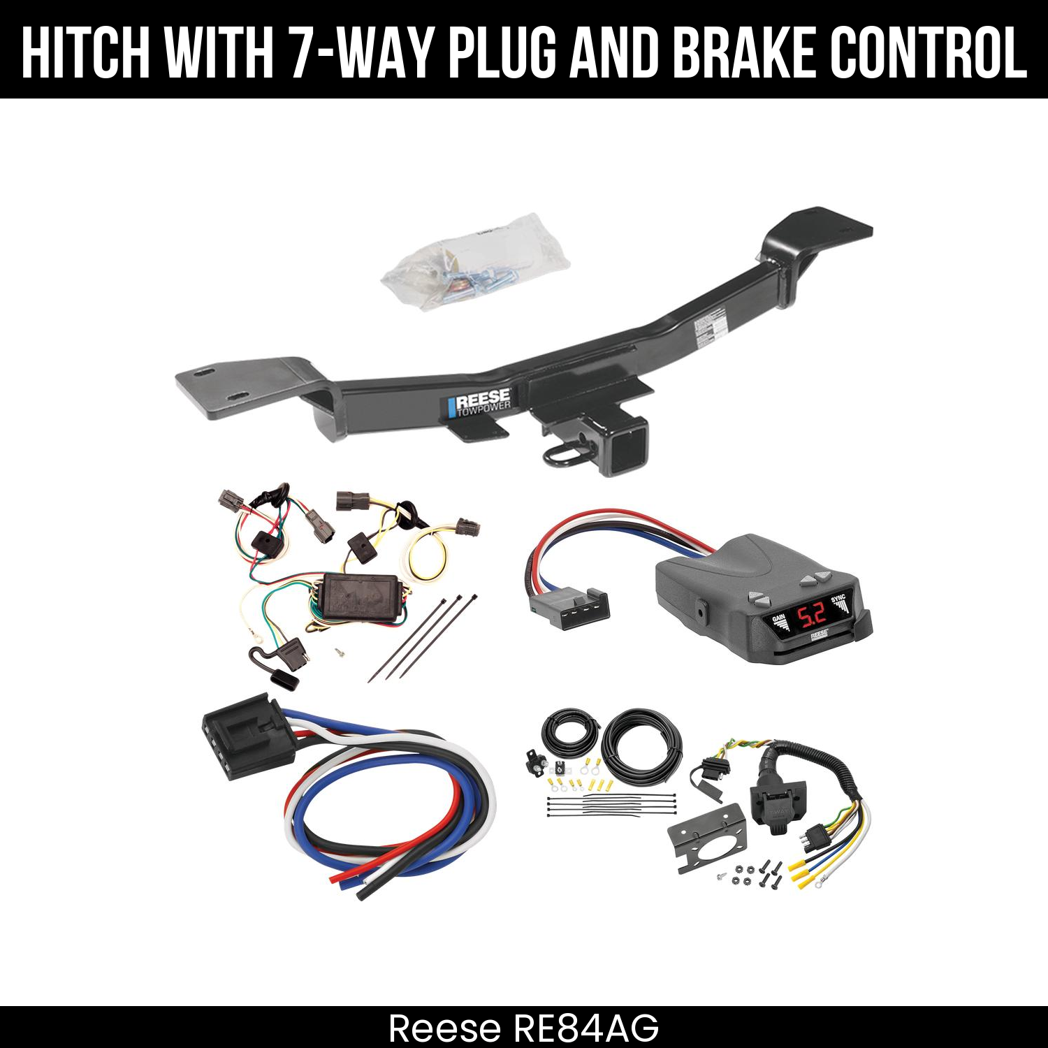 Reese RE84AG Hitch With 7 Way Plug And Brake Control Bundle Featureimg