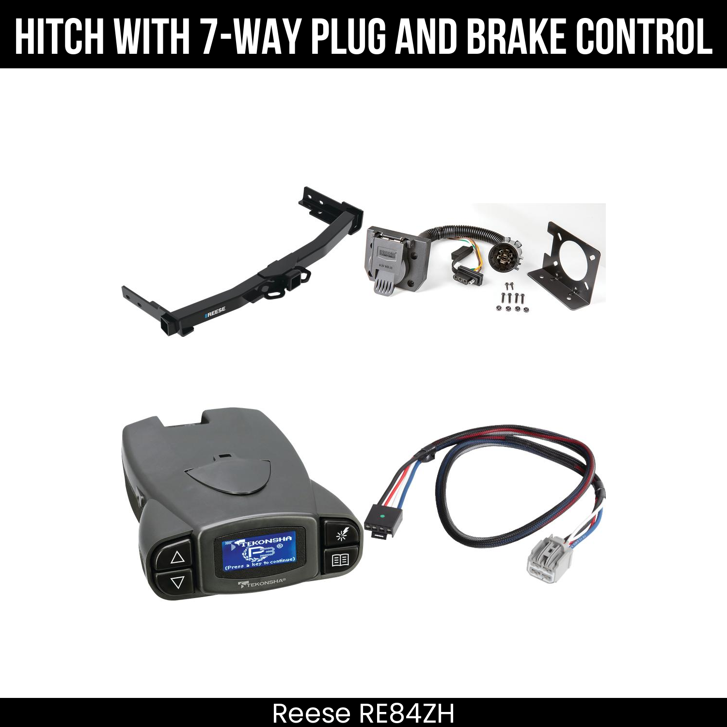Reese RE84ZH Hitch With 7 Way Plug And Brake Control Bundle Featureimg