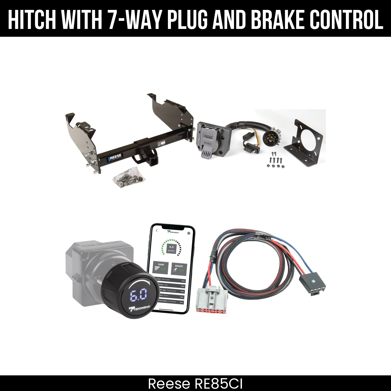Reese RE85CI Hitch With 7 Way Plug And Brake Control Bundle Featureimg