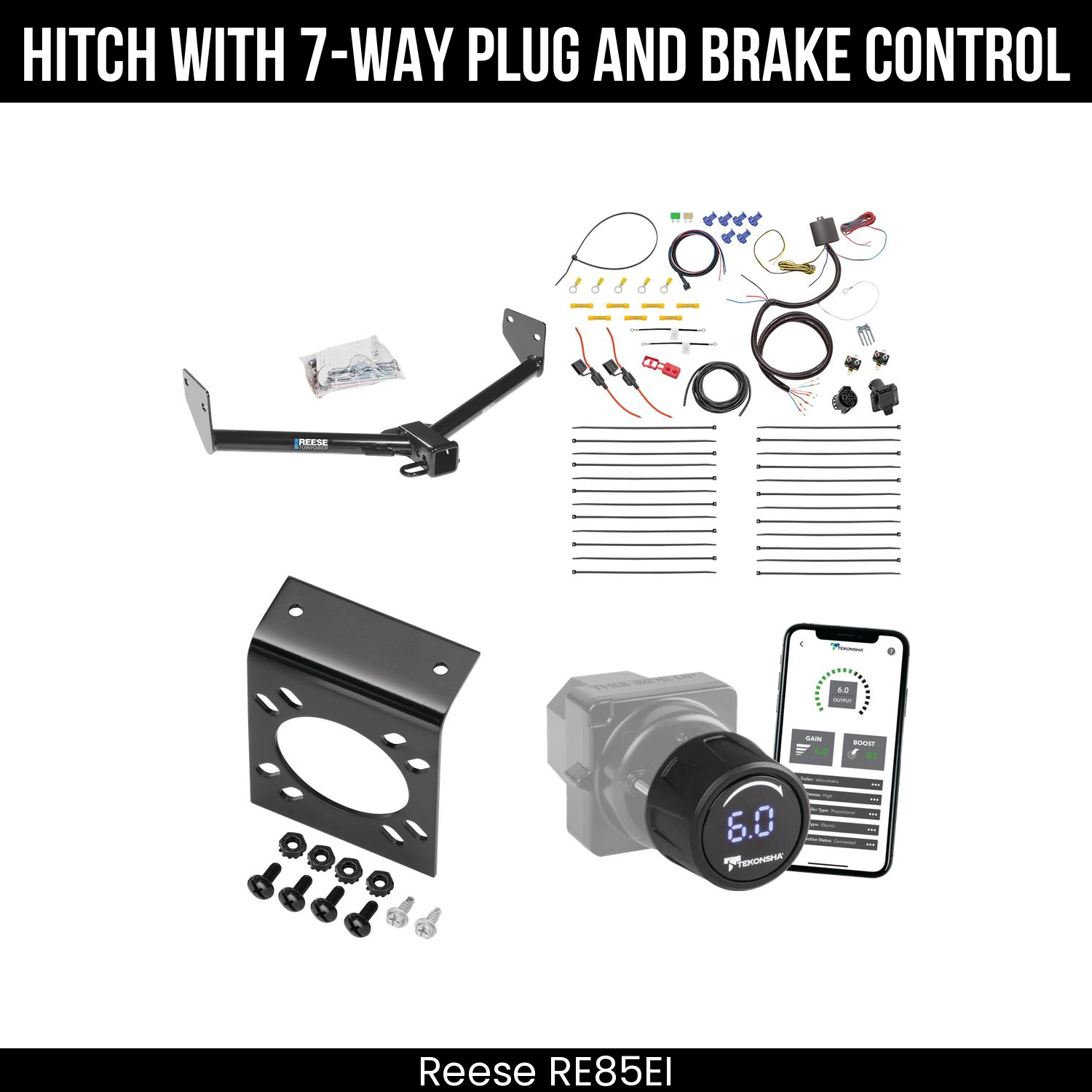 Reese RE85EI Hitch With 7 Way Plug And Brake Control Bundle Featureimg