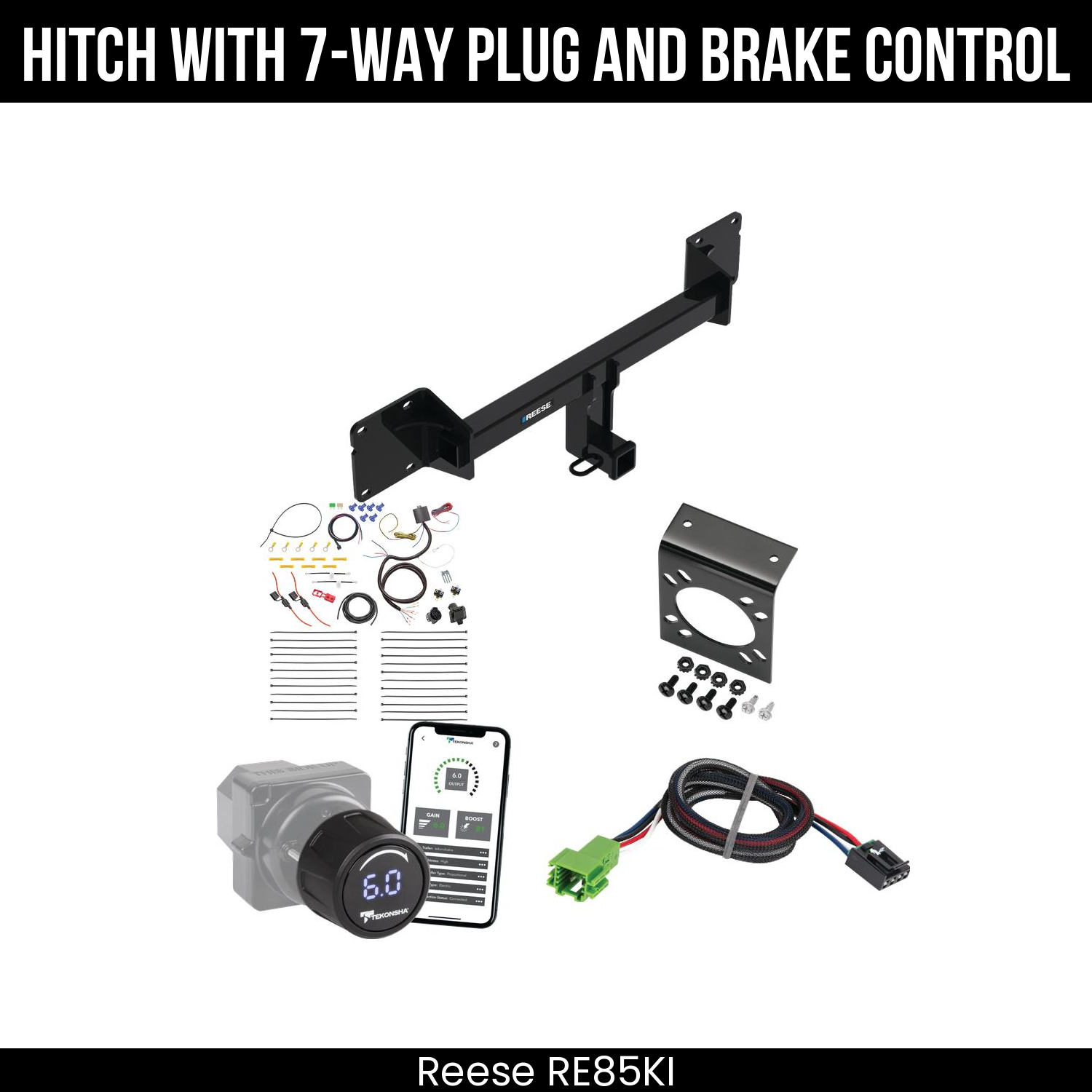 Reese RE85KI Hitch With 7 Way Plug And Brake Control Bundle Featureimg